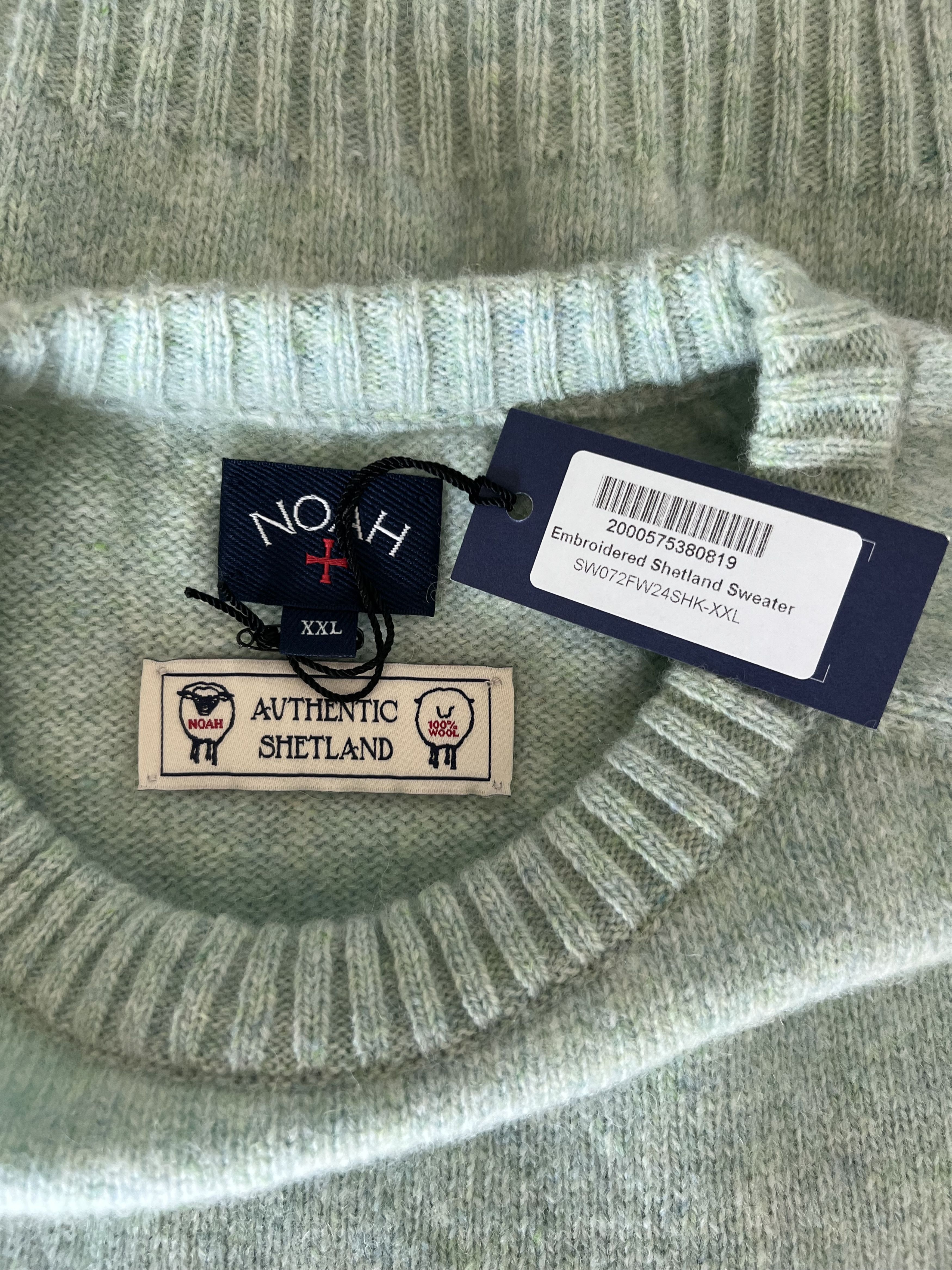 Noah Noah NY Sailboat Embroidered Shetland Wool Sweater in Green Size US XXL / EU 58 / 5 - 7 Thumbnail