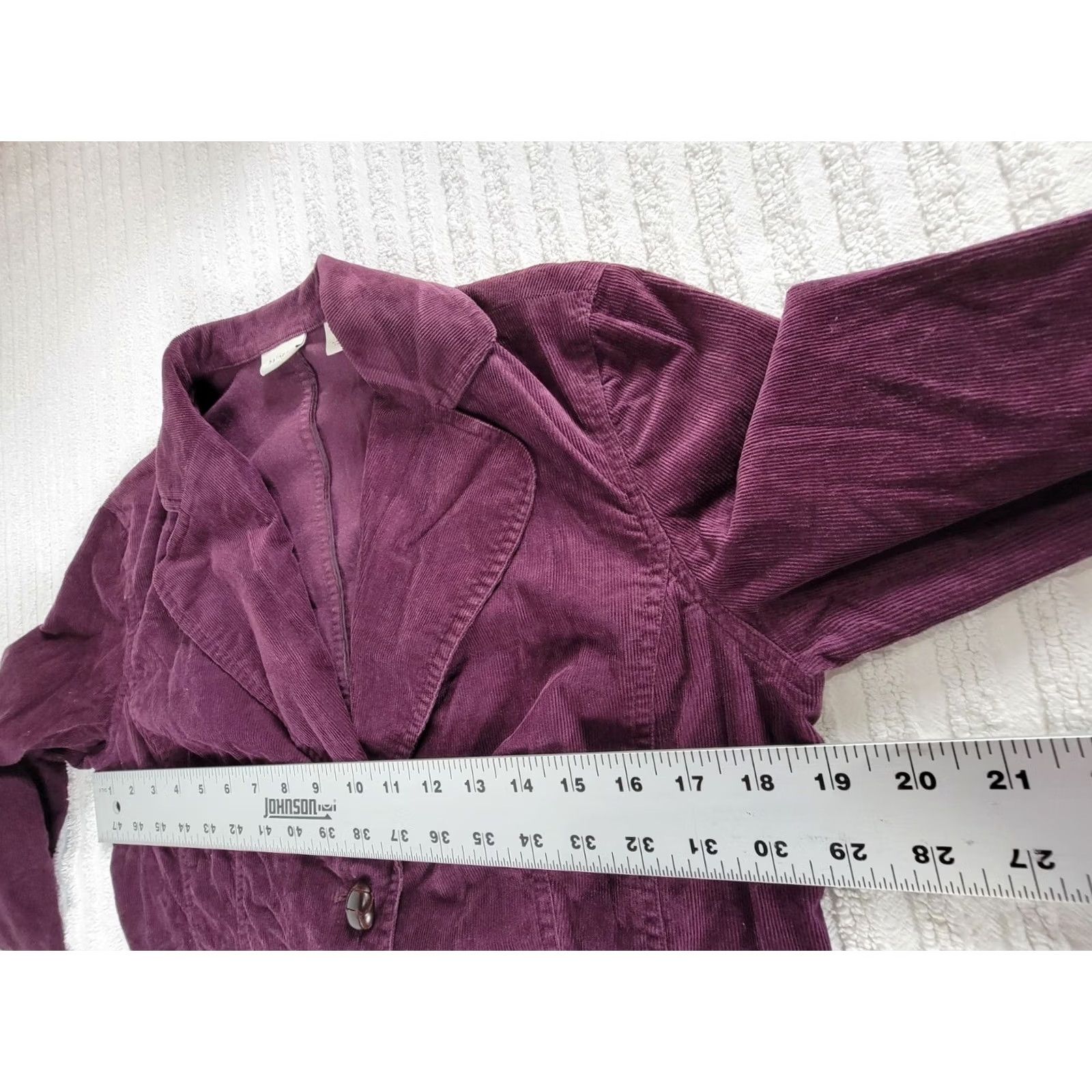Vintage Halogen Blazer Jacket Plum Corduroy Two-Button Button Closure Casual Womens L Size L / US 10 / IT 46 - 6 Thumbnail