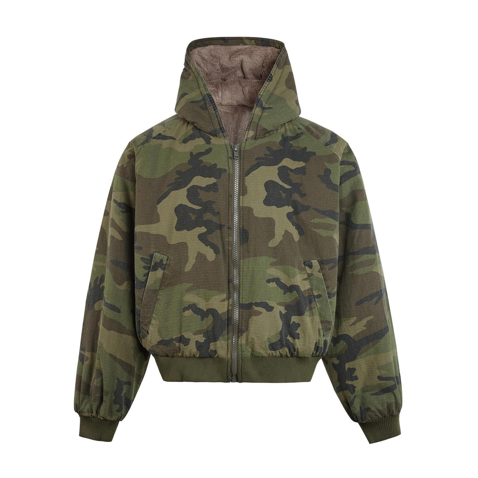 Stylish Camouflage Hooded Jacket