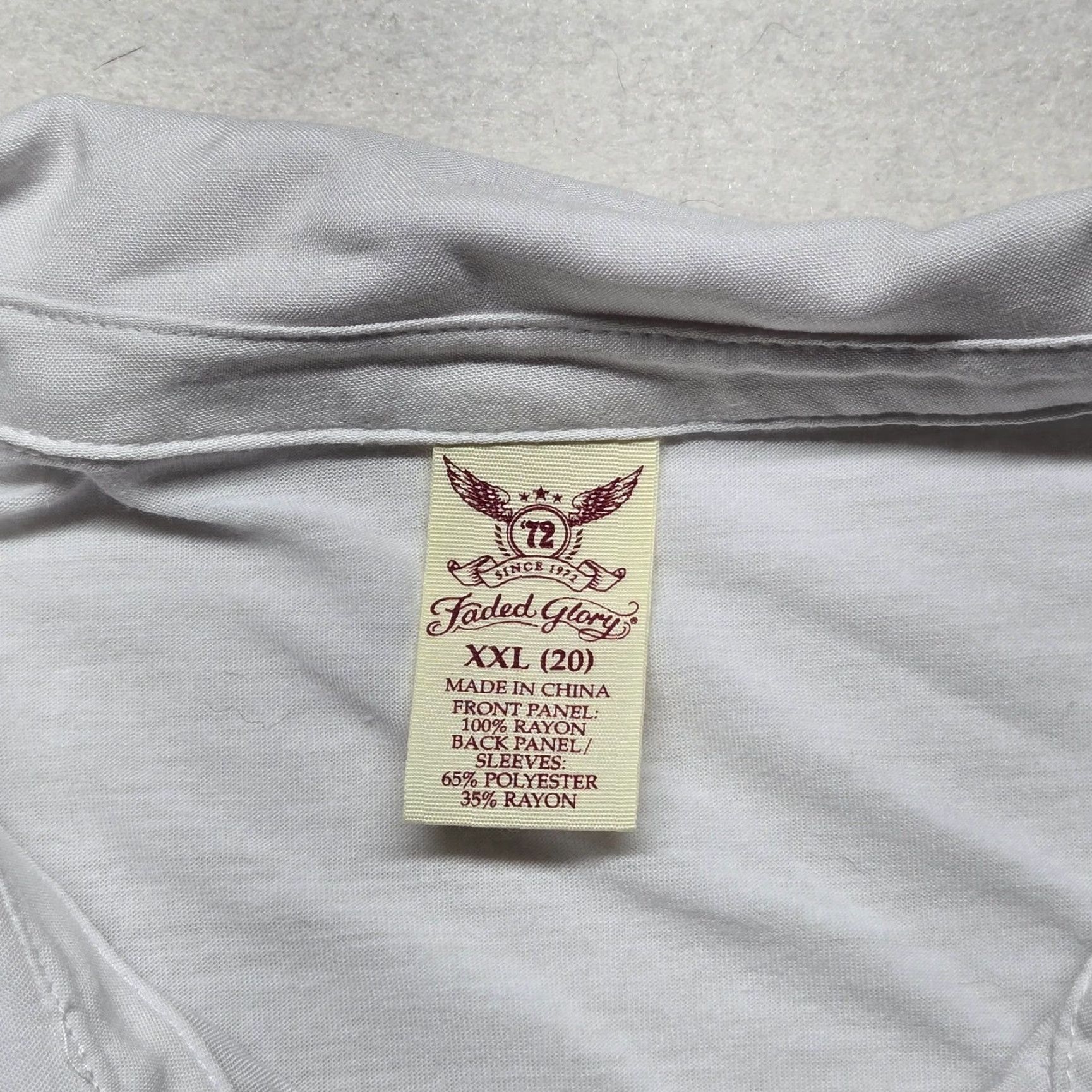 Faded Glory Faded Glory Shirt Blouse Solid White Long Sleeve Button Collared Pocket 2XL Plus Womens Size 3XL / US 20-22 - 3 Thumbnail
