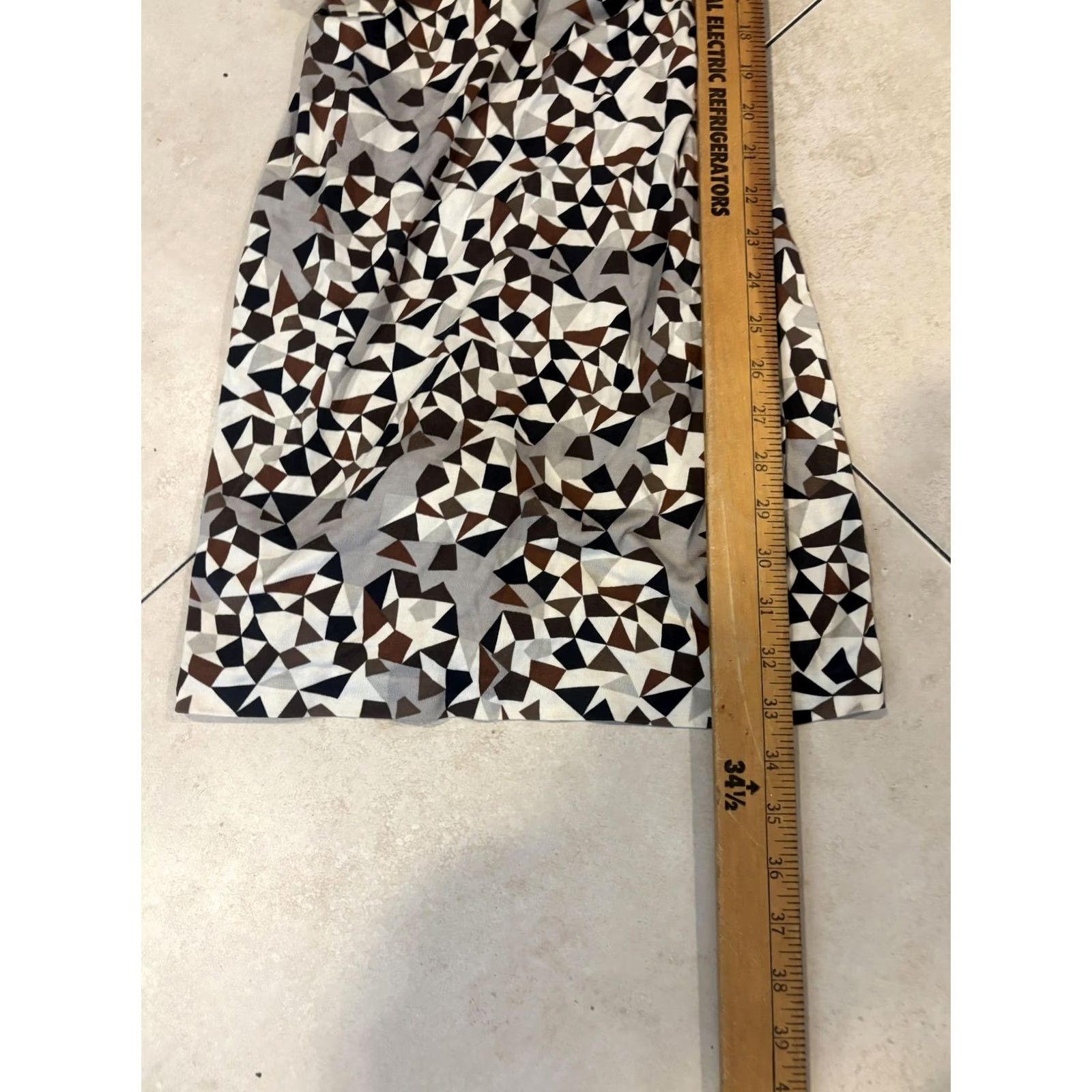 Diane von Furstenberg Diane von Furstenberg Dress Womens 8 Multicolor Silk Cowl Neck Belted Geometric Size M / US 6-8 / IT 42-44 - 6 Thumbnail