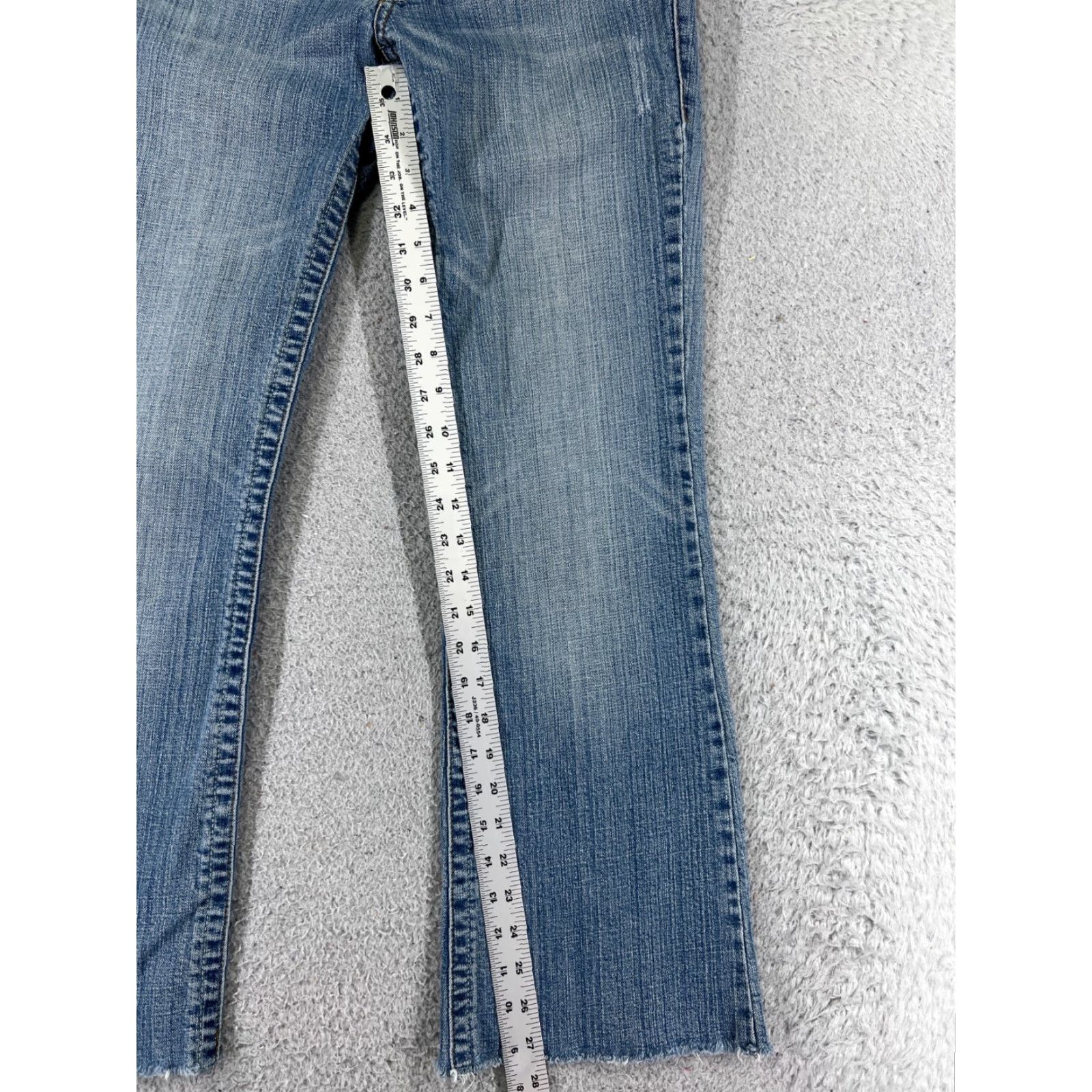 Denime Nine Jeans Womens Jeans Flared Low Rise Blue Denim 28x27 Regular Women Size 28" / US 6 / IT 42 - 7 Thumbnail