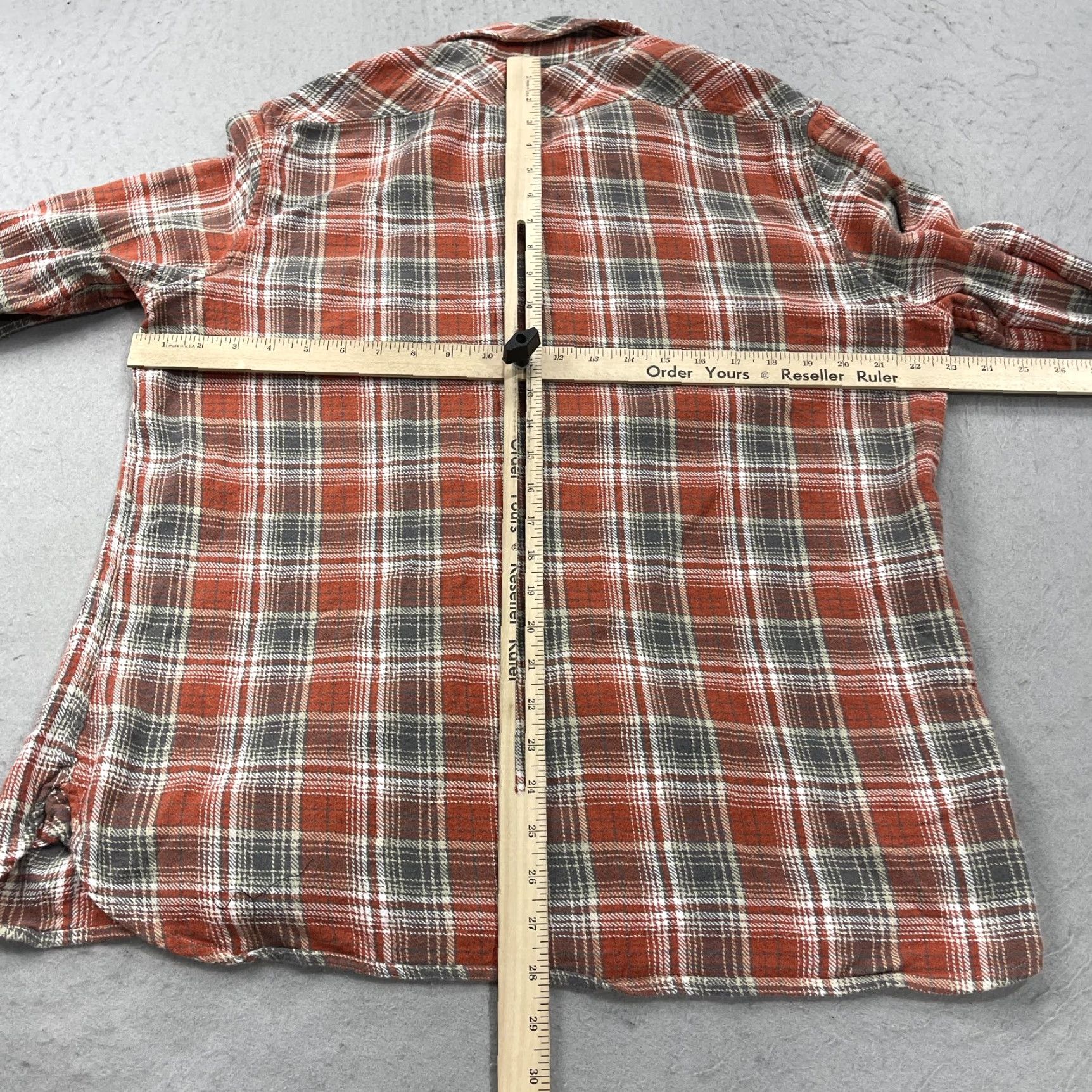 Schott Schott NYC Shirt Mens XL Orange Plaid 100% Cotton Flannel Casual Long Sleeve Size US XL / EU 56 / 4 - 7 Thumbnail