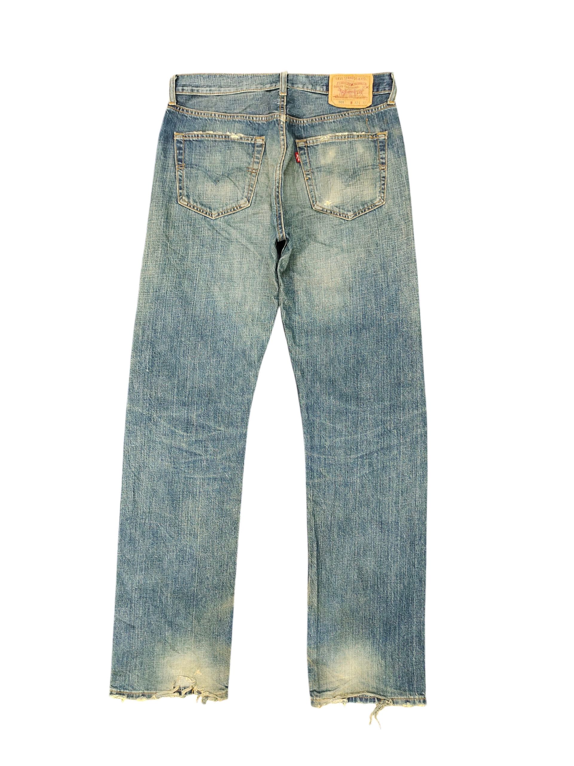 Levi's Vintage Levis 501 Clawmark Distress Faded Denim Jeans Size US 32 / EU 48 - 8 Thumbnail