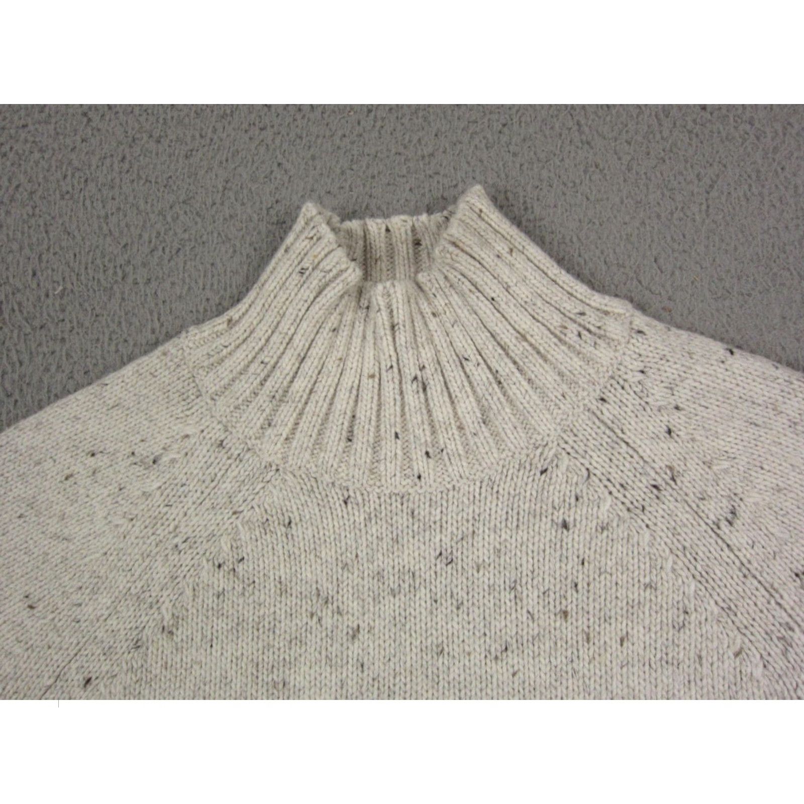 J. Jill J.Jill Sweater Womens XS Creme Mock Neck Pullover Casual Knit Pattern Solid Pullover 80s 90s City Classic Womens XS Beige Size XS / US 0-2 / IT 36-38 - 2 Thumbnail