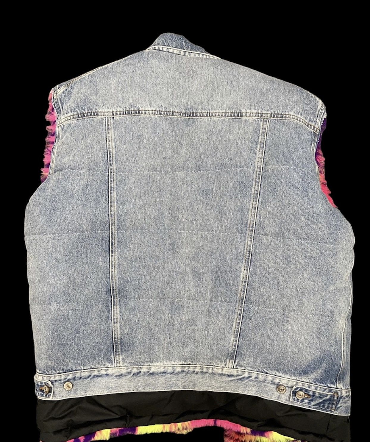 Balenciaga Balenciaga Fur Layered Rainbow Denim Jacket Size US S / EU 44-46 / 1 - 3 Thumbnail