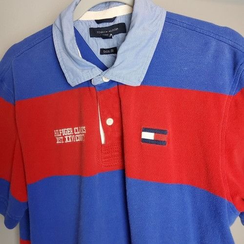 Tommy Hilfiger Tommy Hilfiger Polo Shirt Size XL Red Blue Size US XL / EU 56 / 4 - 4 Thumbnail