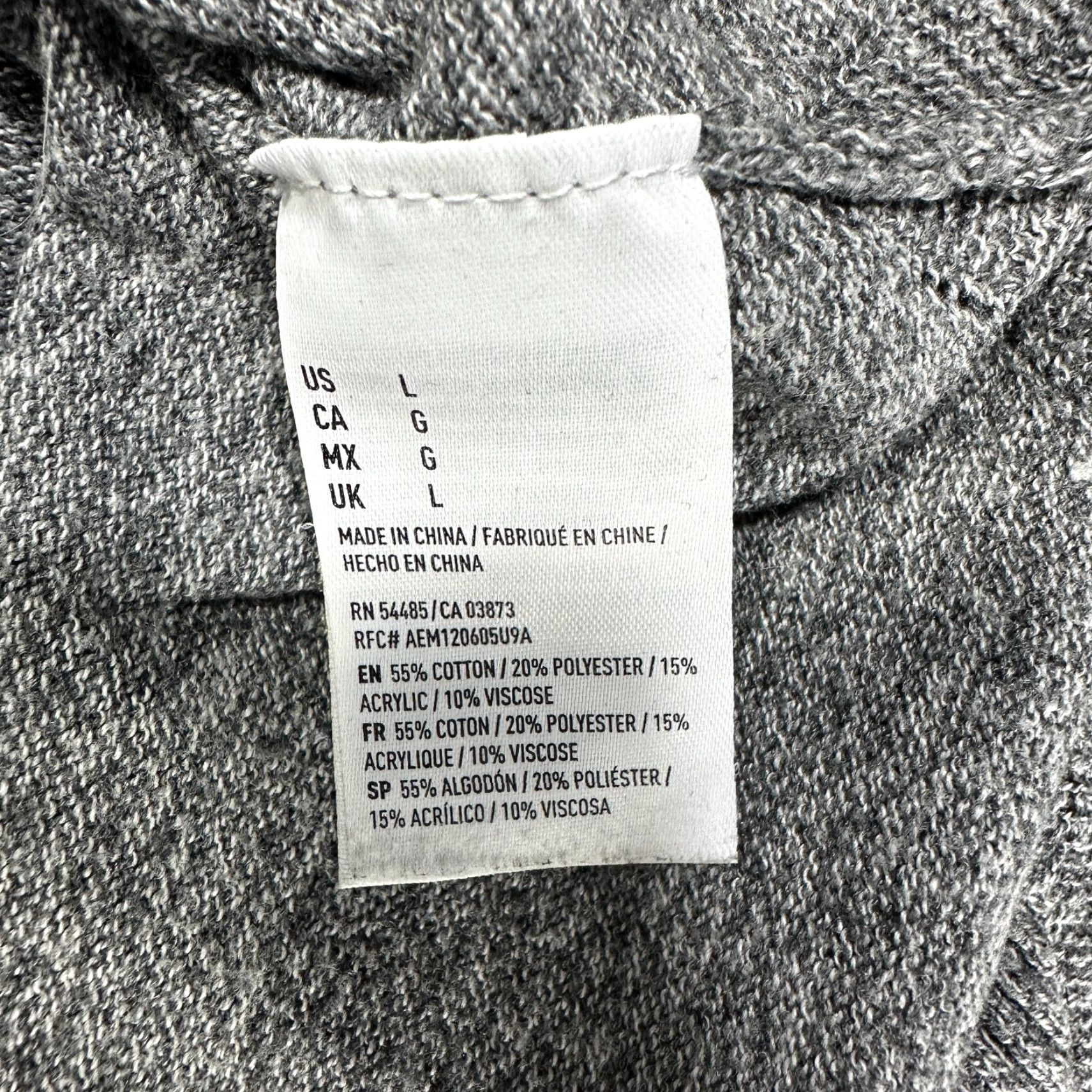 American Eagle Outfitters American Eagle Outfitters Sweater Womens Large Gray Cotton V-Neck Split Hem Ribbed Sleeve Size L / US 10 / IT 46 - 5 Thumbnail