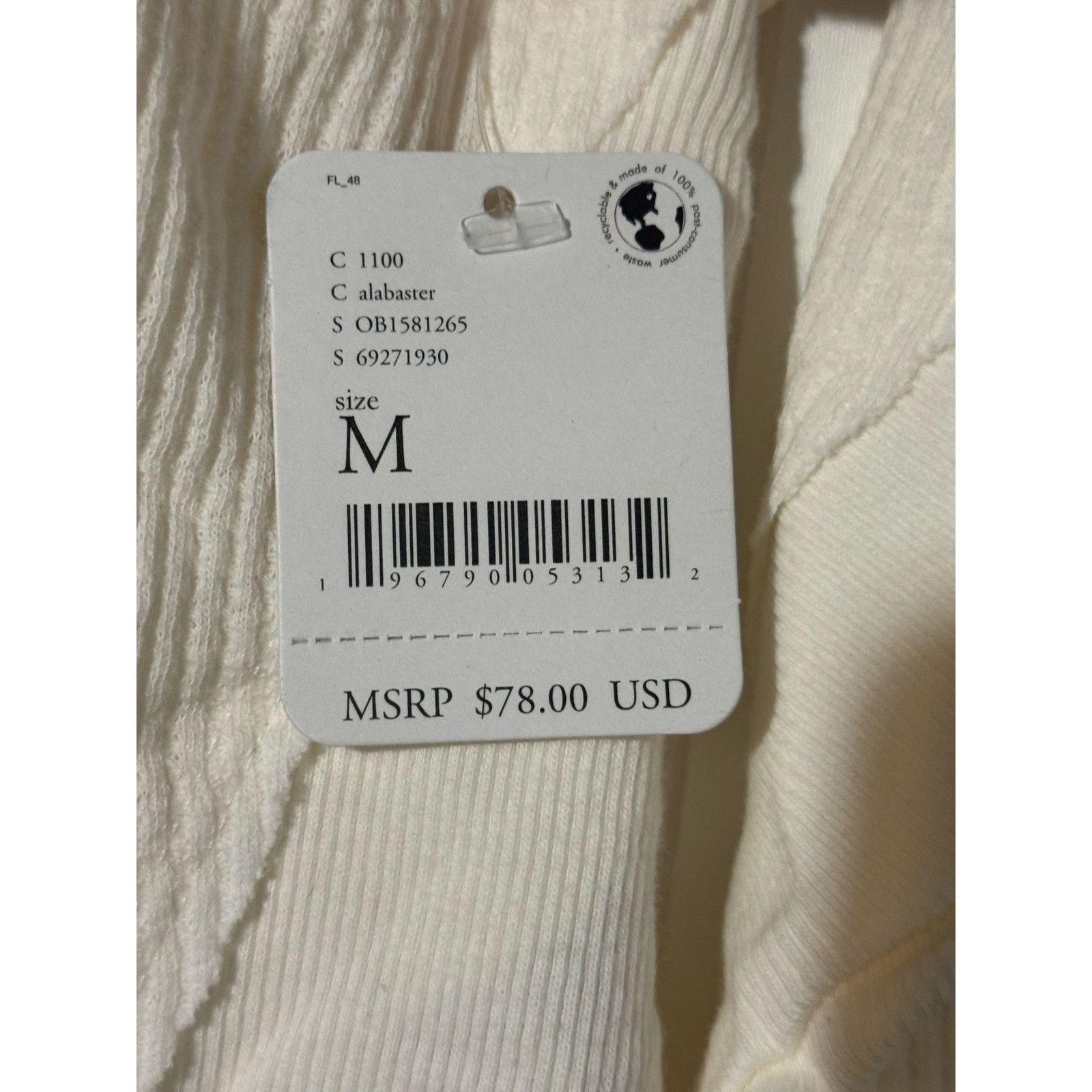 Free People Free People Santa Clara Thermal Henley in Alabaster Medium Size M / US 6-8 / IT 42-44 - 6 Thumbnail