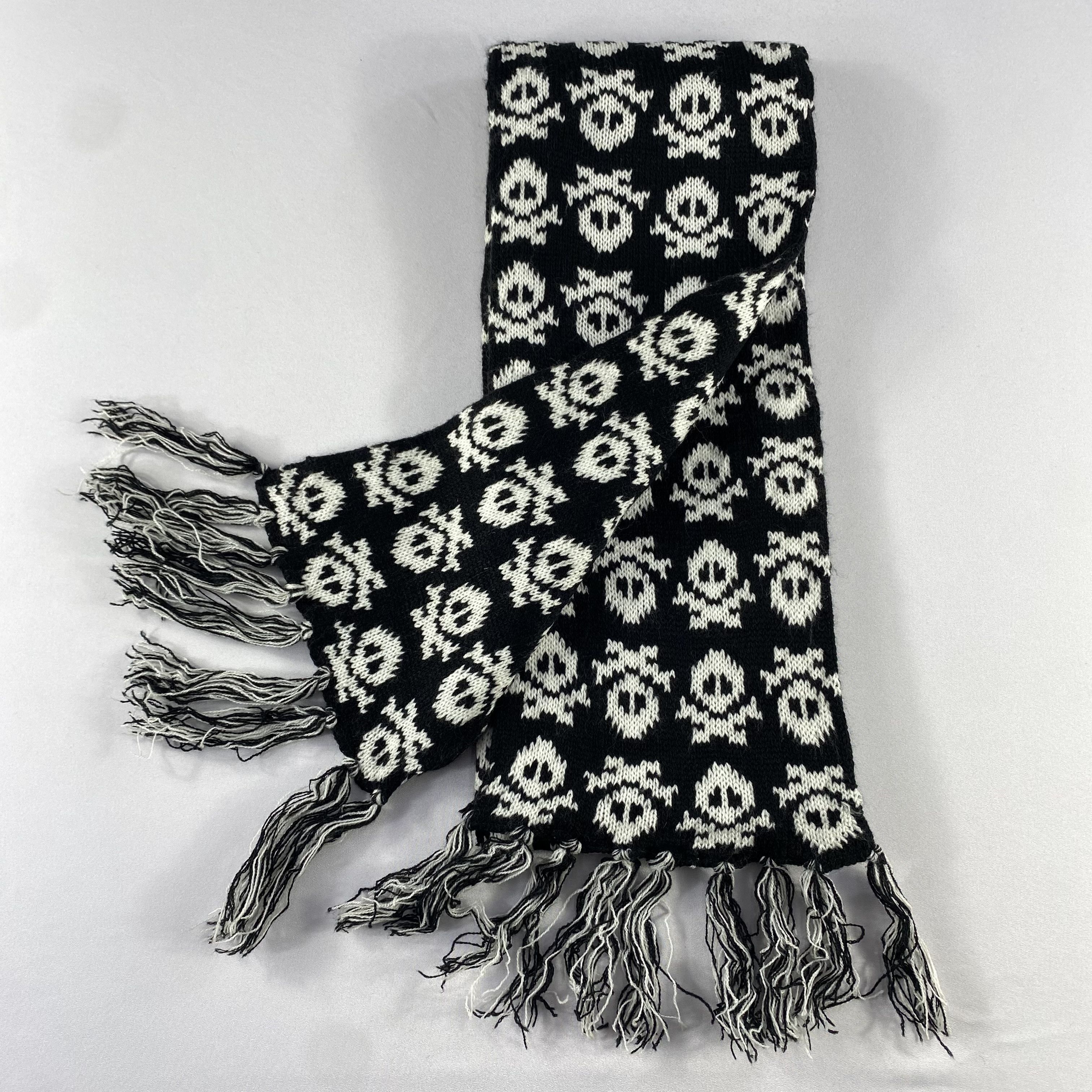 Other Vintage Skull Knit Scarf Neck Wrap Muffler Size ONE SIZE - 4 Thumbnail