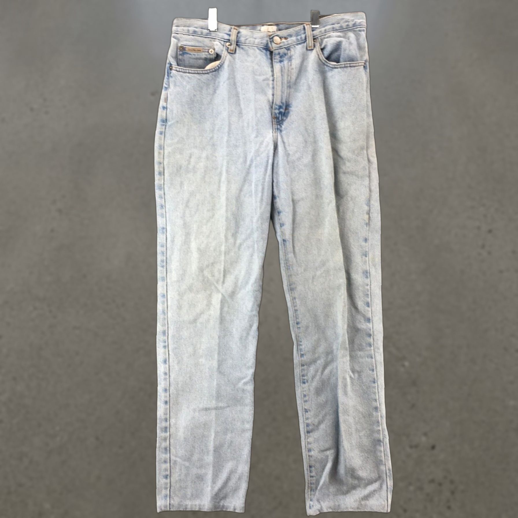 Calvin Klein Calvin Klein Jeans Womens 12 Blue Classic 5-Pocket Enzyme Wash Straight Leg Zip Jeans Size 34" / US 12 / IT 48 - 1 Thumbnail