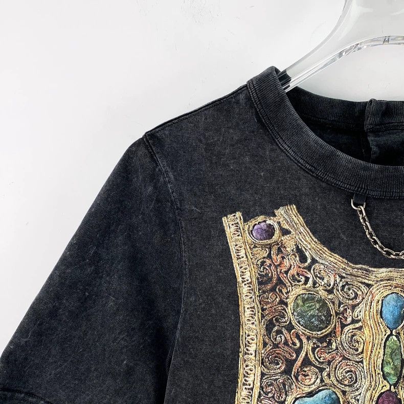 Louis Vuitton Louis Vuitton Black-and-grey jewel-print worn-in cotton cr Size XXS / US 00 / IT 34 - 3 Thumbnail