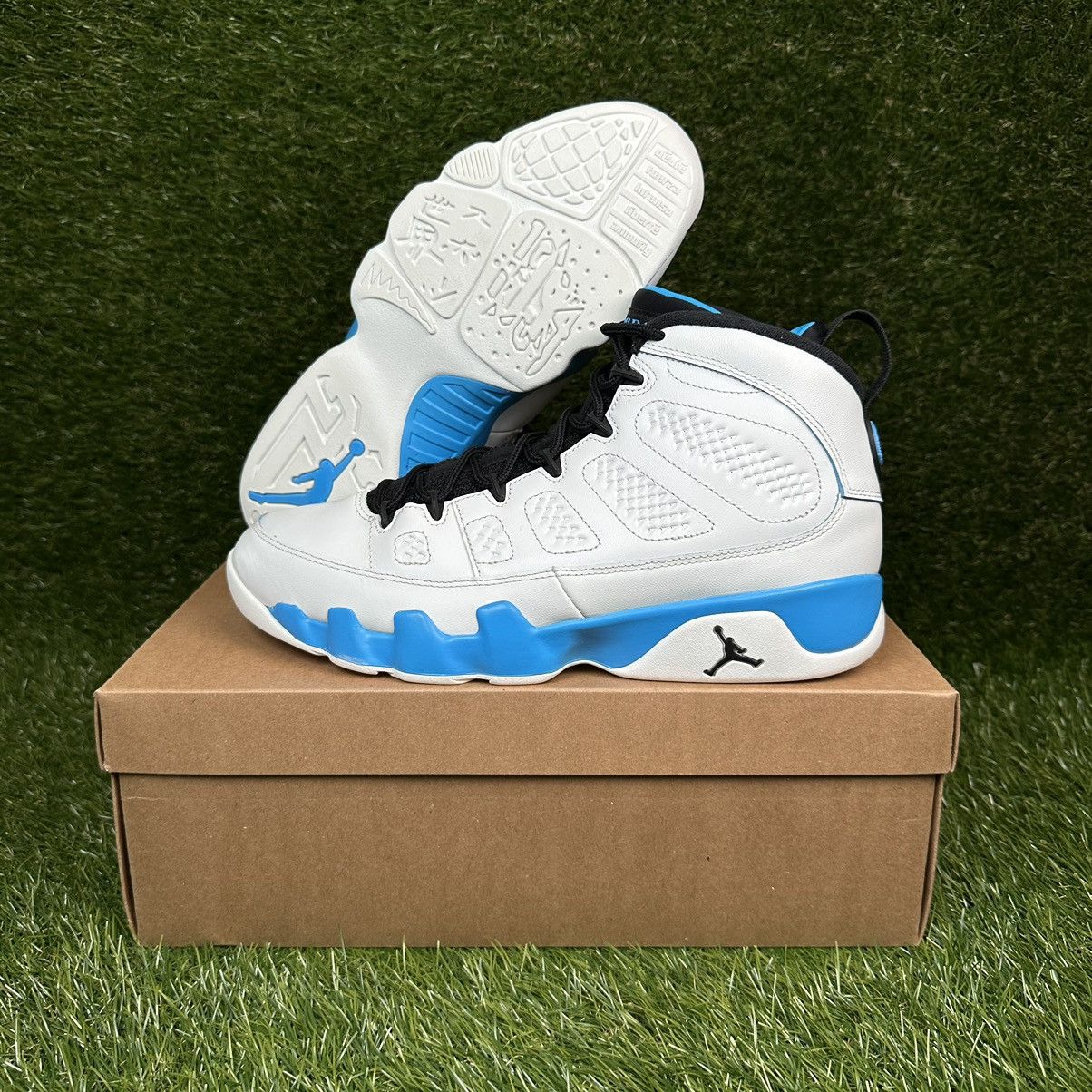 image of Jordan Nike Air Jordan 9 Powder Blue 2024 Shoes in Black White Blue, Men's (Size 11)