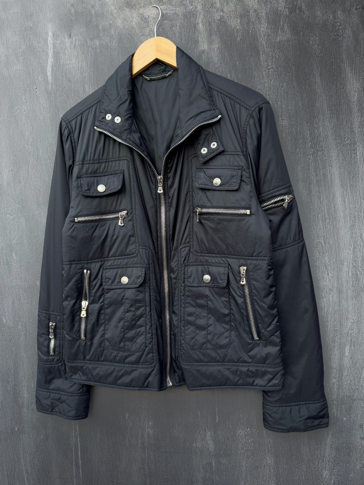 Dolce Gabbana Vintage Mens Multipocket Zipper Jacket Size 48