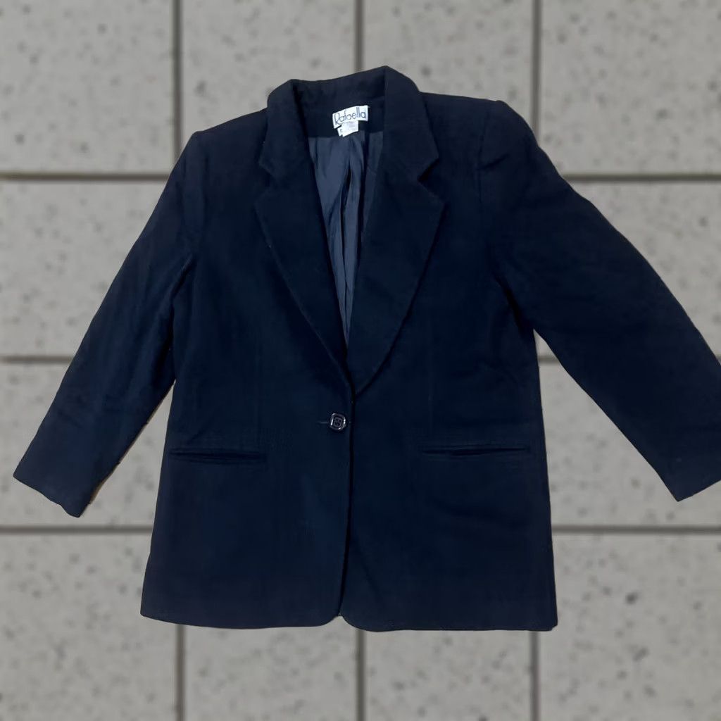 Vintage VINTAGE Rafaella Jacket Women 12 Black Wool Cashmere Minimal Blazer Coat Long Sleeve Button Lined 90s Professional Modern Size XL / US 12-14 / IT 48-50 - 1 Thumbnail