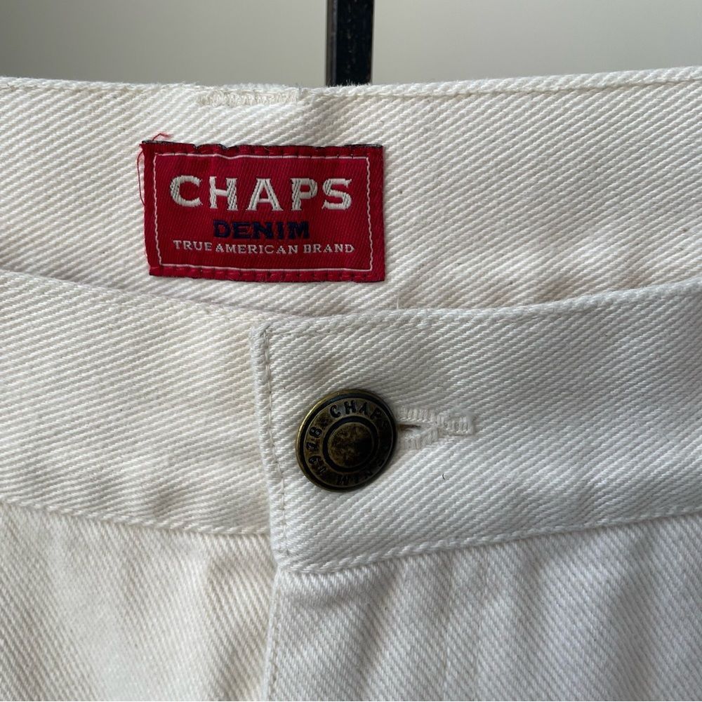 Chaps Chaps Ivory Cream Straight Leg Ankle Jeans Beaded Pocket 10 Size 32" / US 10 / IT 46 - 3 Thumbnail