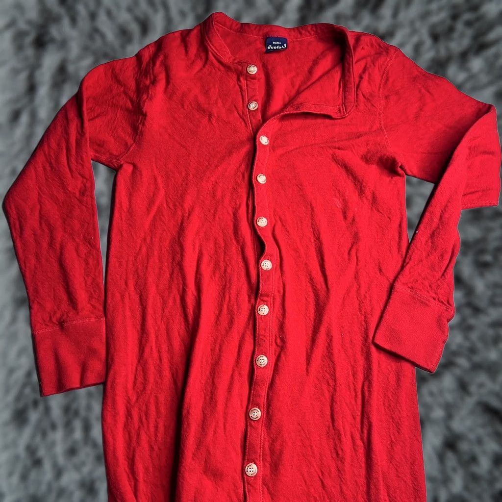 Vintage Duofold Long Johns Mens Small Red Thermal Union Suit One Piece USA Base Layer Size 36R - 1 Thumbnail