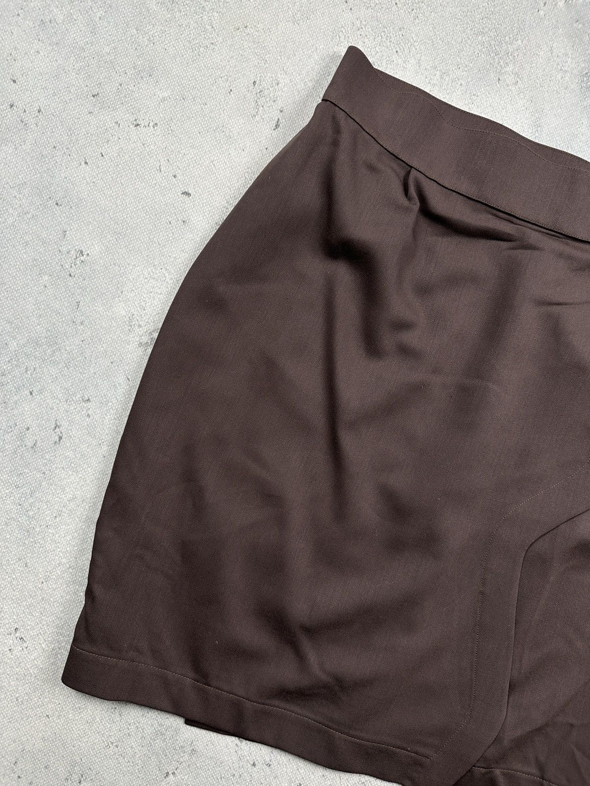 Thierry Mugler Thierry Mugler Paris Brown Wrap Pencil Skirt Structured 80s Size 28" / US 6 / IT 42 - 7 Thumbnail