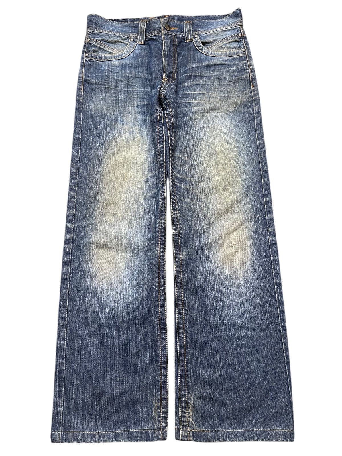 14th Addiction Vintage Japanese Brand Blue Mud Stone Wash Style Loose Jeans Size US 32 / EU 48 - 1 Thumbnail