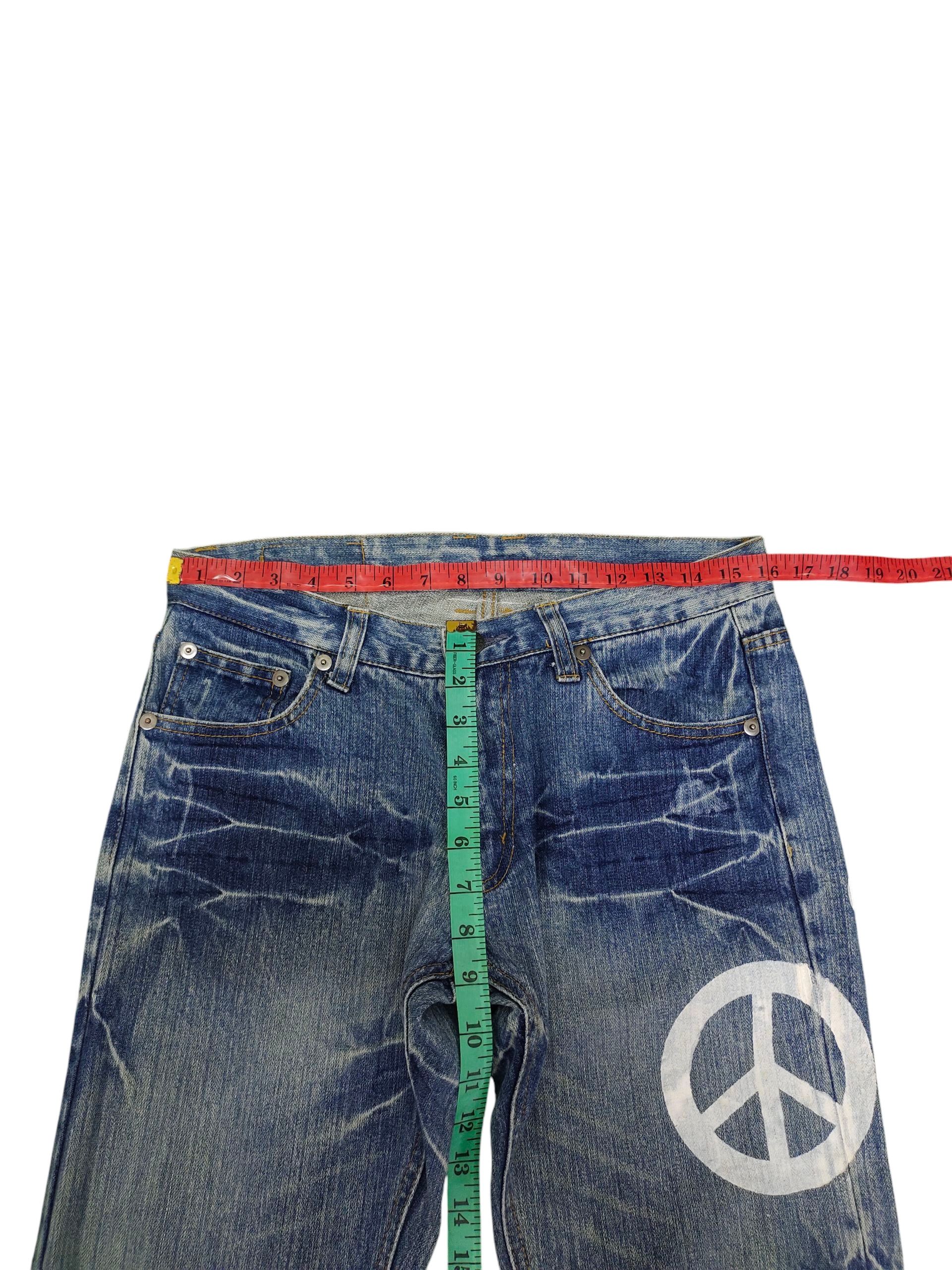 Undercover Loma Point Japan Jeans - Peace Logo Distress Grunge Denim Size US 32 / EU 48 - 14 Thumbnail