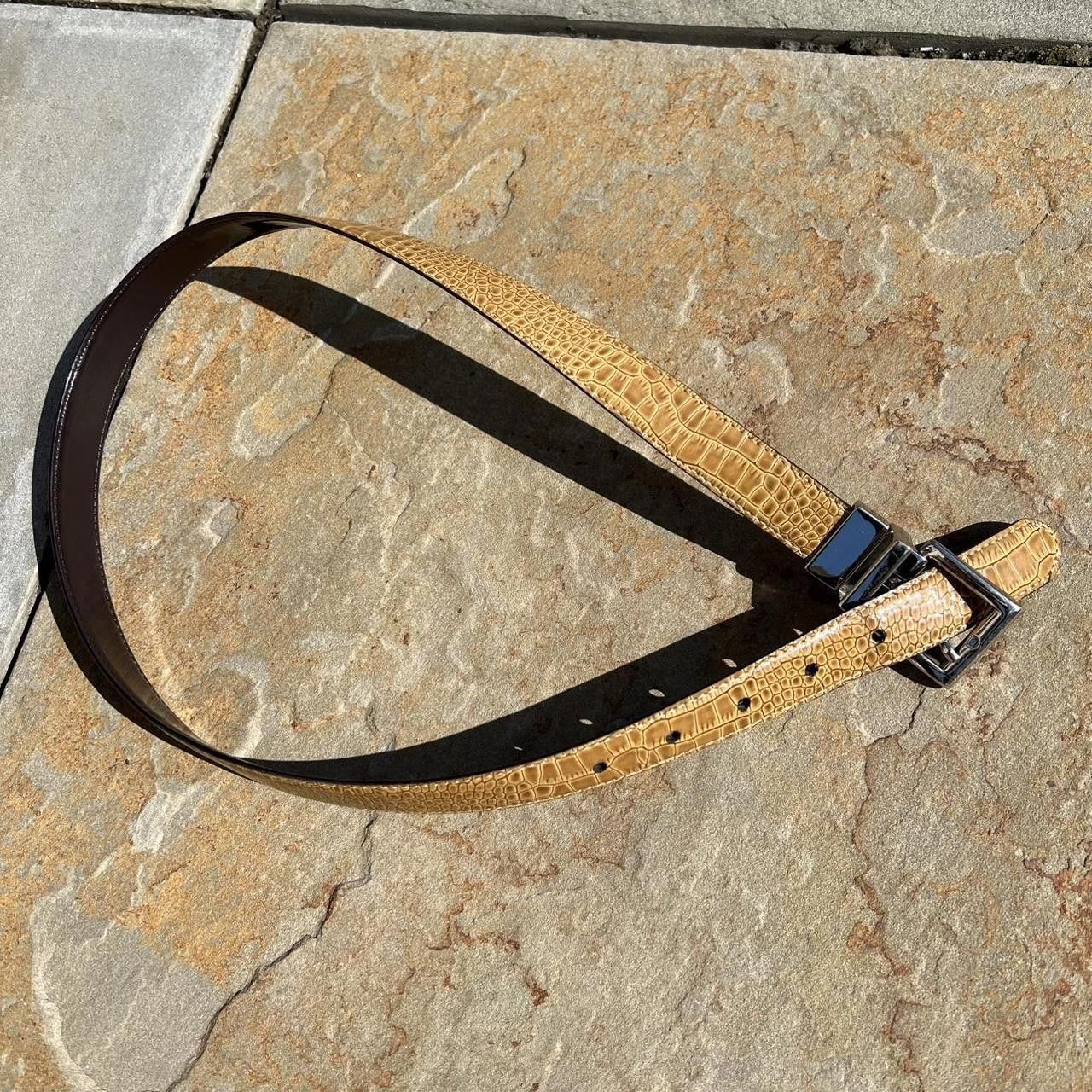 Other Y2K Reversible Tan Crocodile/Dark Brown Patent Leather Belt Size ONE SIZE - 2 Thumbnail