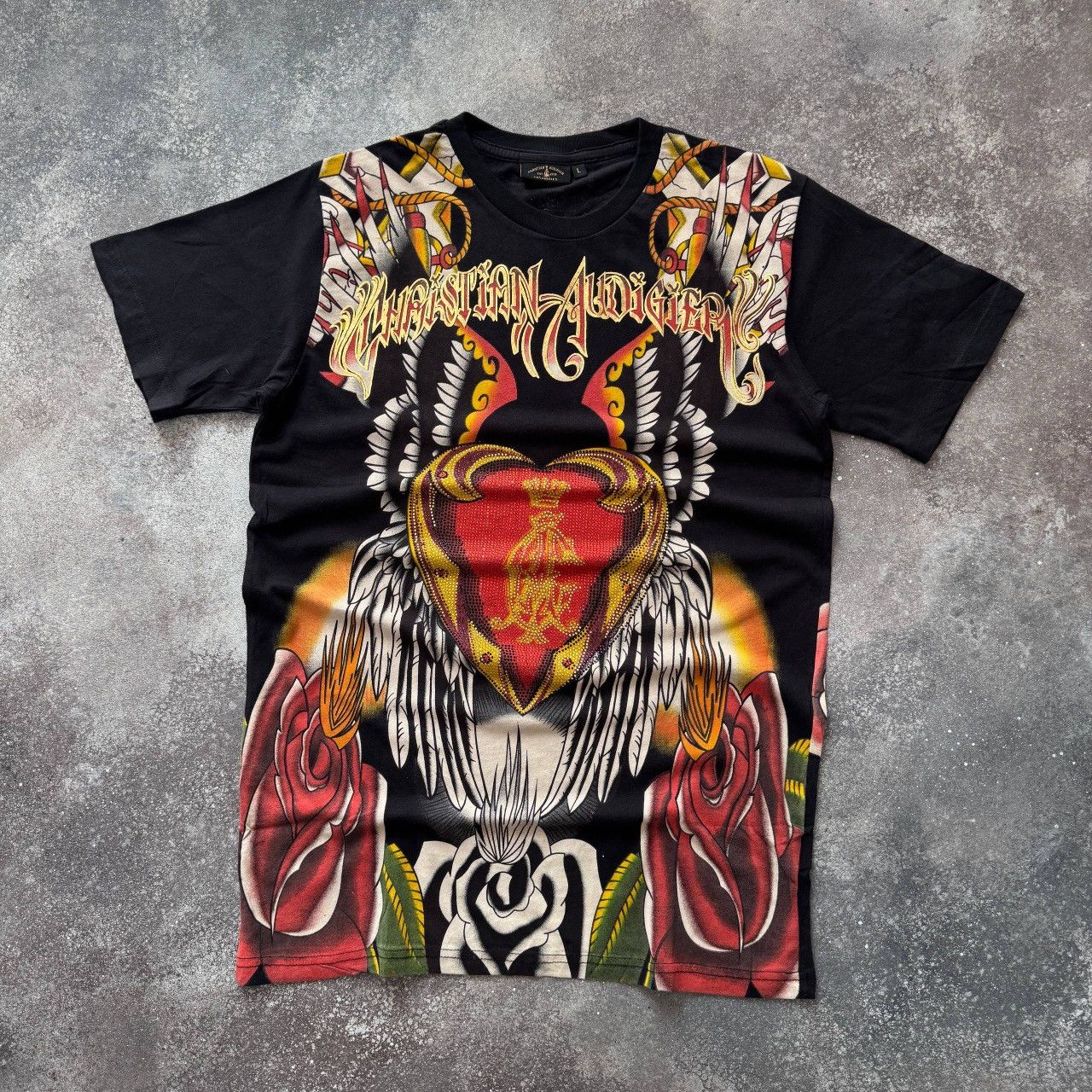 Christian Audigier (Ed Hardy) Rhinestones Y2K T-Shirt