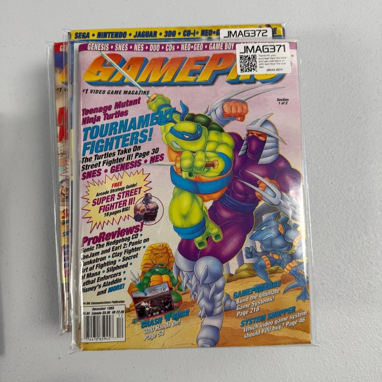 Designer Vtg GamePro Magazine Dec 1993 Issue 54 TNMT SNES Nintendo Size ONE SIZE - 1 Thumbnail