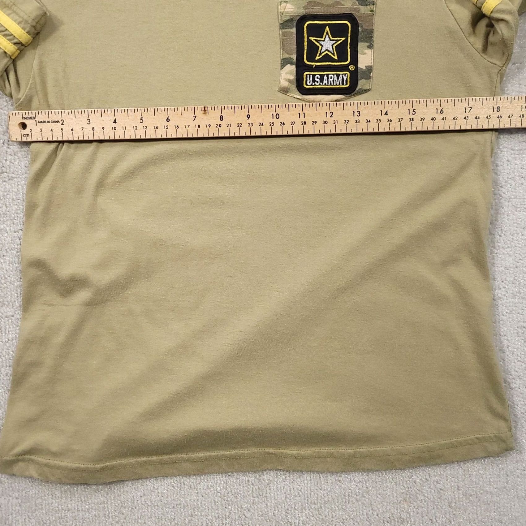 Vintage Womens US Army Green Shirt Small Camouflage Pocket Striped Sleeves T-Shirt Short Sleeve Crew Pullover Casual Size S / US 4 / IT 40 - 3 Thumbnail