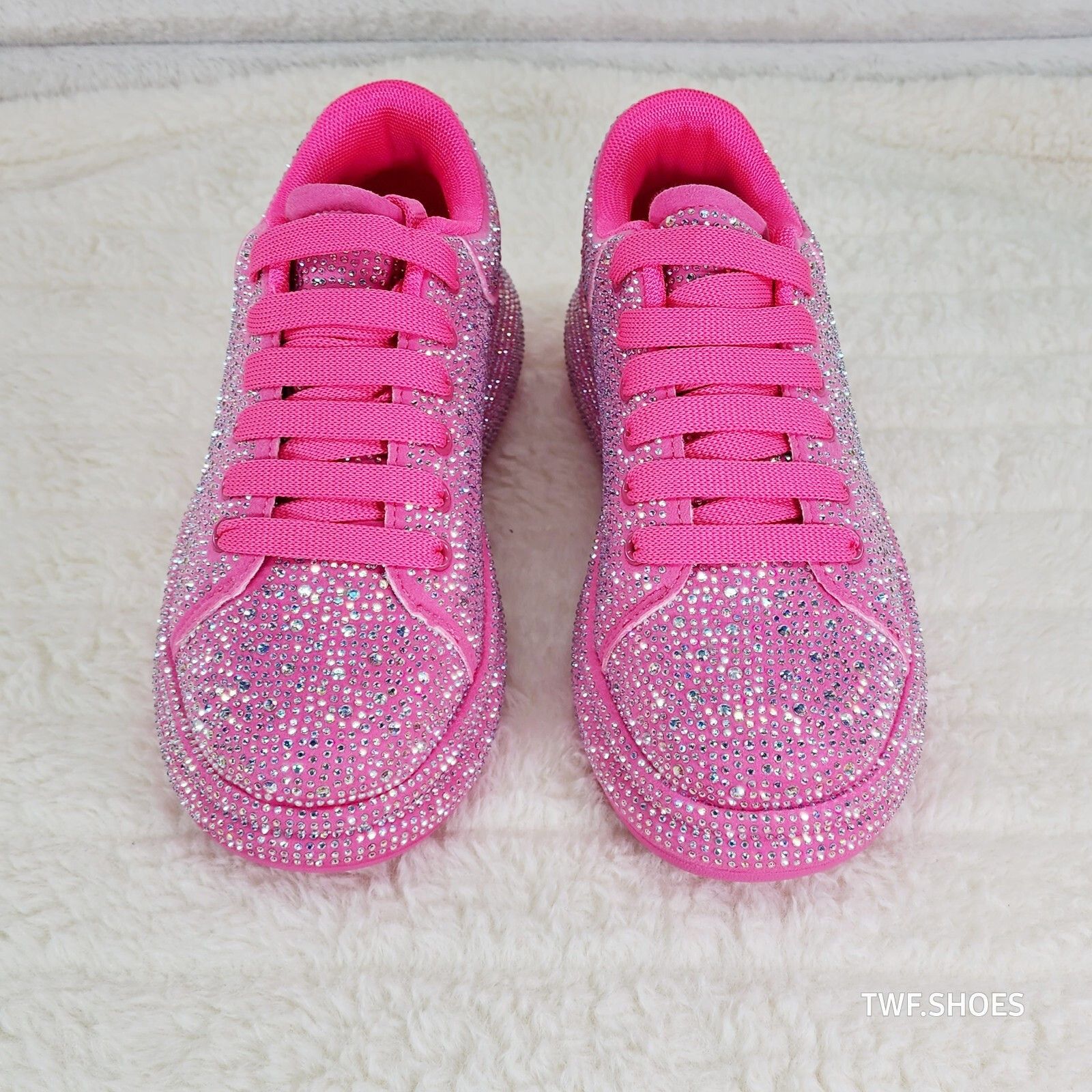 Other Dazzle Cush Bright Hot Pink Rhinestone Comfy Platform Sneake Size US 6 / IT 36 - 4 Thumbnail