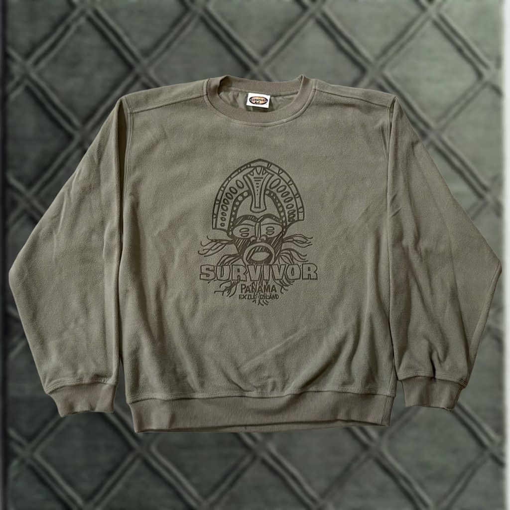 Vintage Vintage Gear For Sports Survivor Panama: Exile Island Crewneck Sweatshirt OSFA CBS TV Unisex Adults Green Size US M / EU 48-50 / 2 - 1 Thumbnail