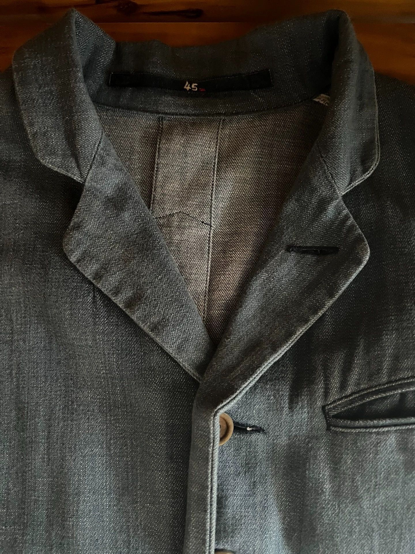 45rpm women's indigo dyed wooden button washed denim coat size 2 Size XS / US 0-2 / IT 36-38 - 6 Thumbnail