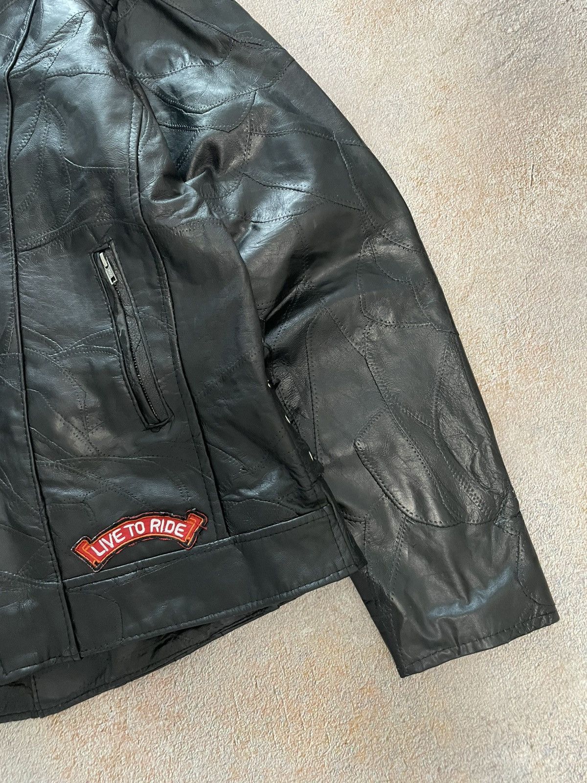 Genuine Leather Vintage Buffalo USA Flag Leather Biker Jacket Size US XL / EU 56 / 4 - 7 Thumbnail