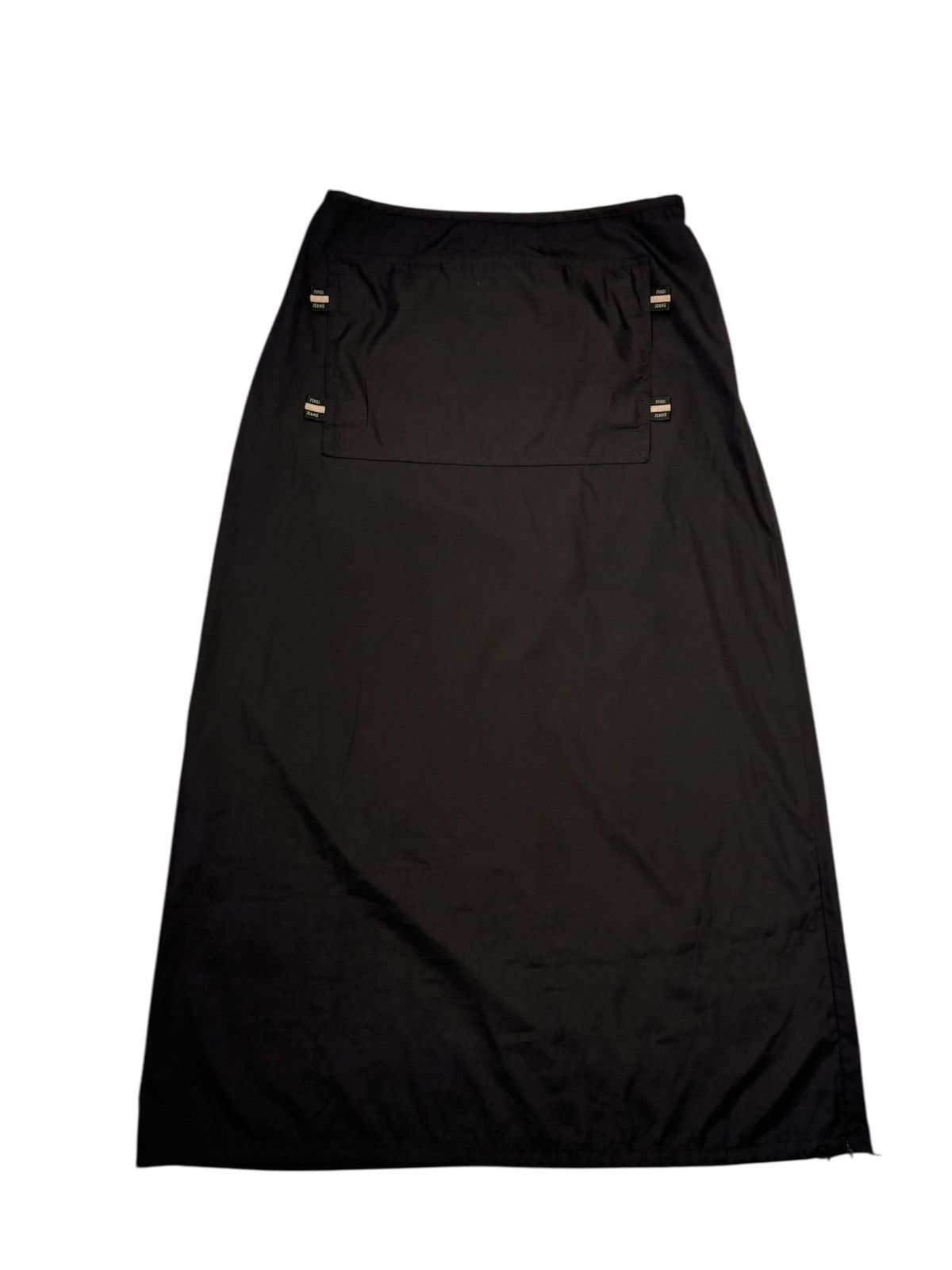 Fendi × Vintage FENDI 90s VINTAGE BLACK A-LINE LONG MAXI SKIRT Y2K IT 44 M L Size 30" / US 8 / IT 44 - 7 Thumbnail