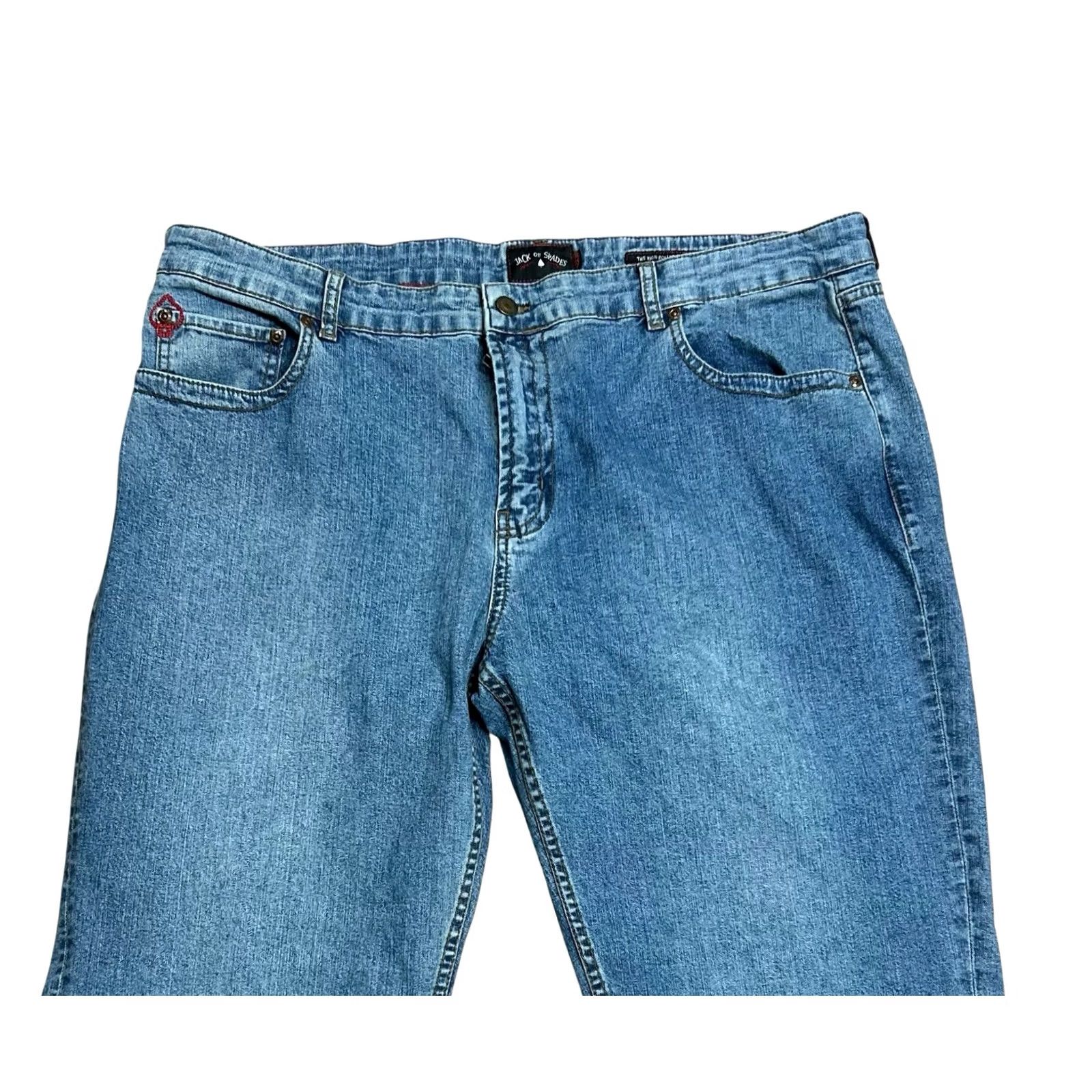 Vintage Jack Of Spades Jeans Men 42x30 The High Roller Stretch Denim Straight Leg Regular Fit Blue 5-Pocket Logo Vintage No Size US 42 / EU 58 - 6 Thumbnail