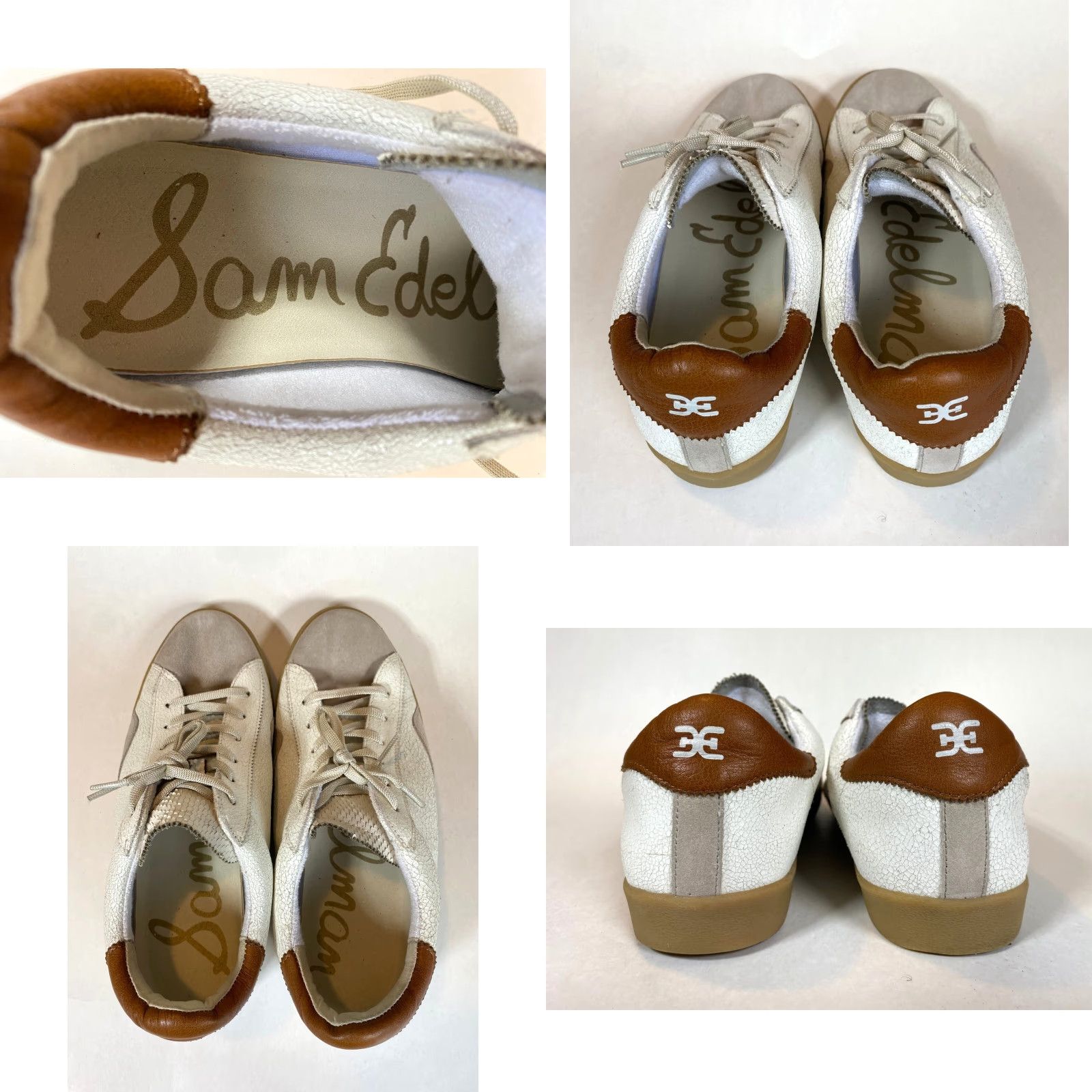 Sam Edelman VINTAGE Women's Sam Edelman Prima Sneakers Cracked Leather Suede Sz US 8.5 Size US 7 / IT 37 - 8 Thumbnail