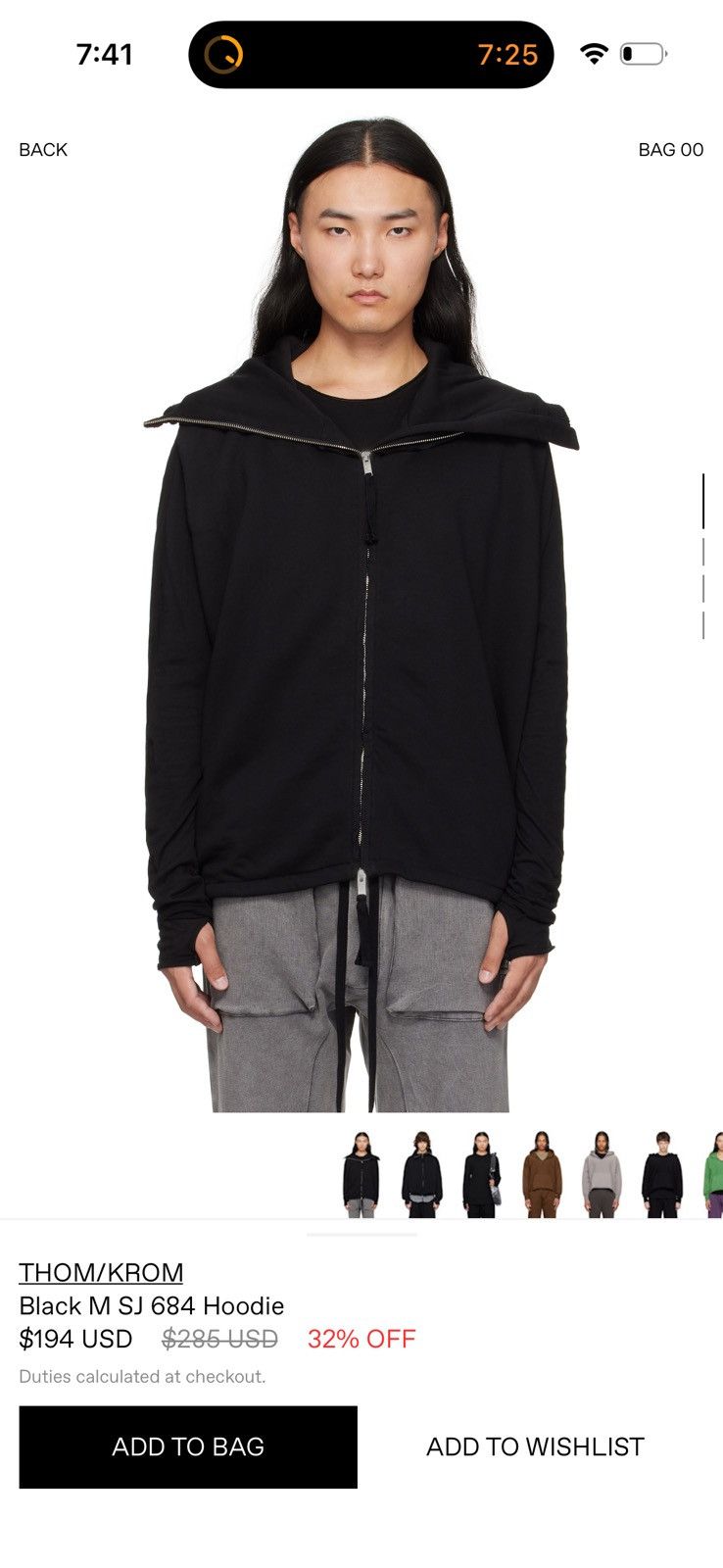 Thom Krom Thom Krom MA-1 Zip Up Hoodie Size US L / EU 52-54 / 3 - 9 Thumbnail