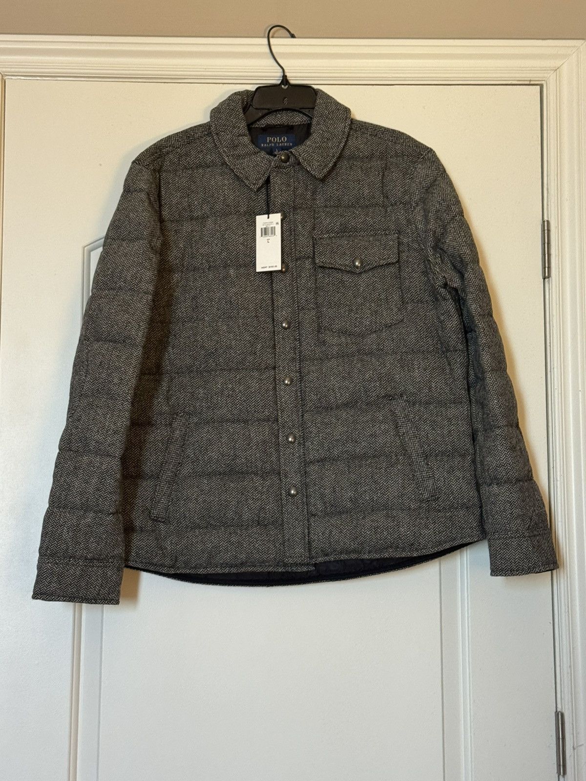 Polo Ralph Lauren Polo Ralph Lauren Tweed Herringbone Down Quilted Jacket XL Size US L / EU 52-54 / 3 - 1 Thumbnail