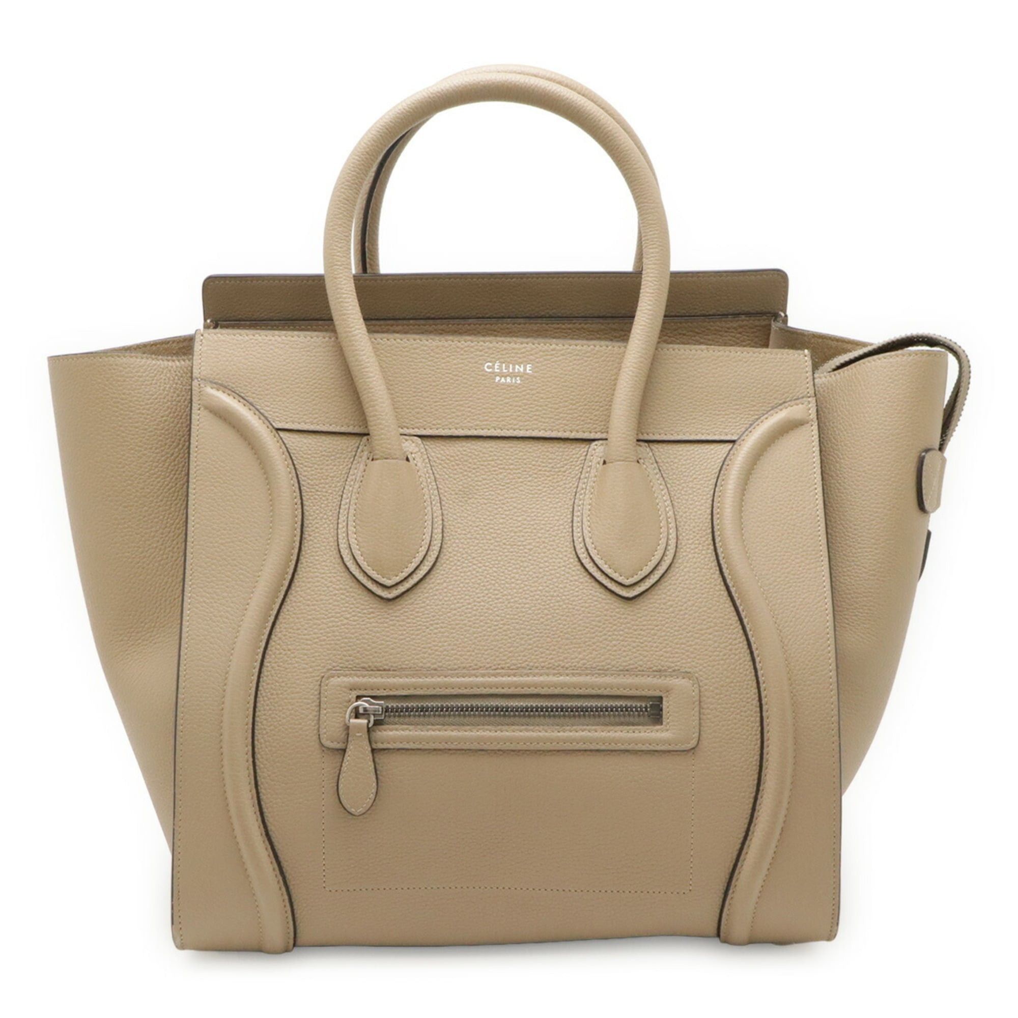 Celine CELINE Luggage Mini Shopper Tote Bag Handbag Leather Beige 165213 Size ONE SIZE - 1 Thumbnail