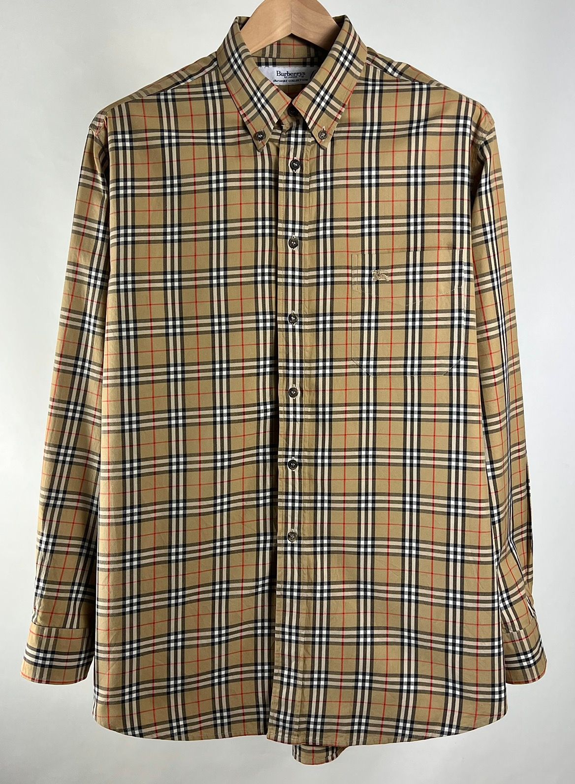 Pre-owned Burberry 90's  Nova Check Button Up Long Sleeve Shirt In Beige