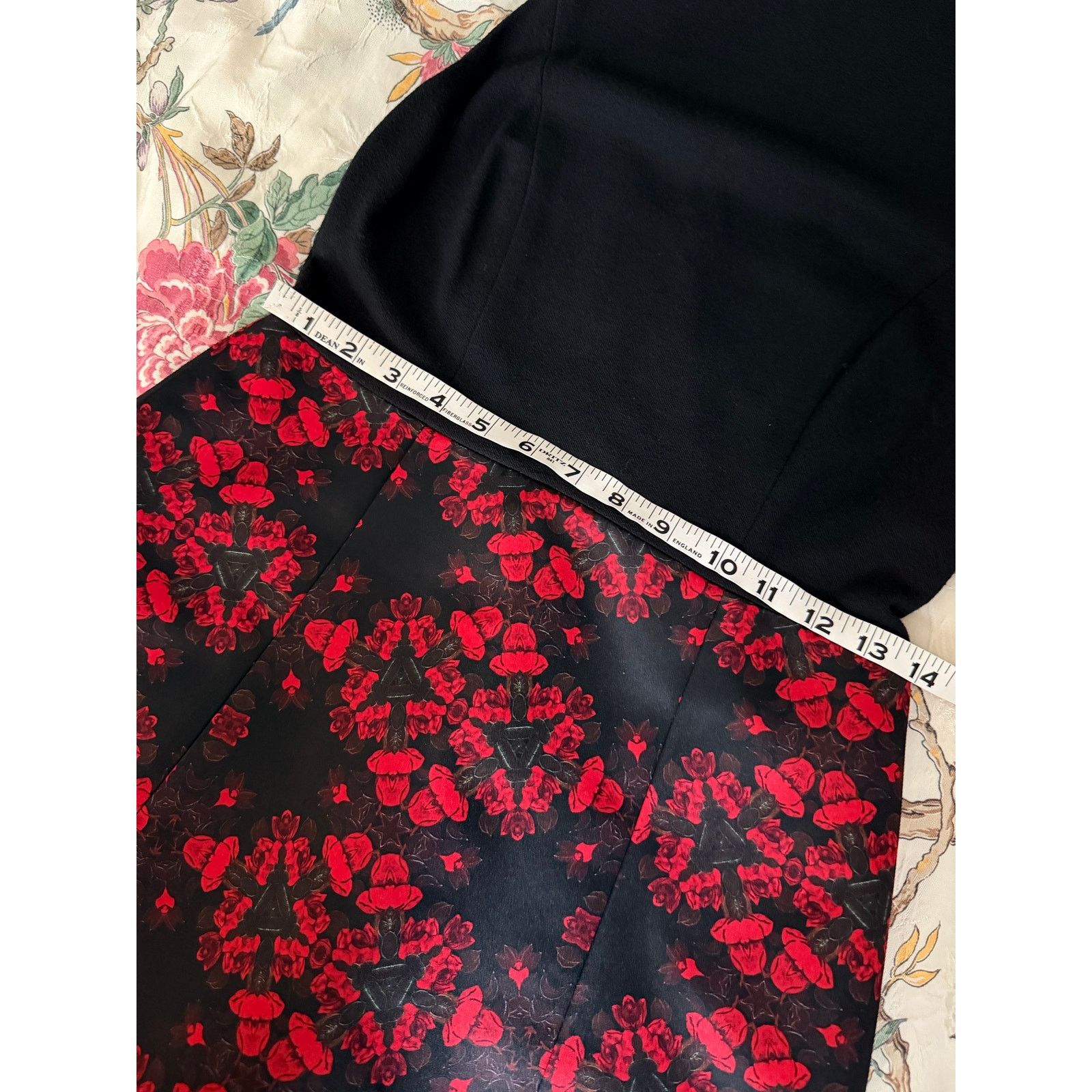 Alice + Olivia 0265 Alice + Olivia Black Red Floral Print Size 2-4 Size XS / US 0-2 / IT 36-38 - 5 Thumbnail