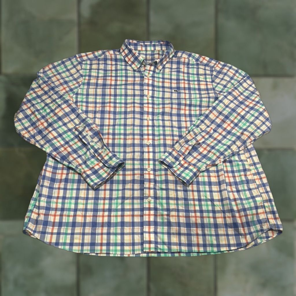 Vineyard Vines VINEYARD VINES Classic Fit Whale Shirt Men 2XL Multicolor Plaid Nylon Long Sleeve Size US XXL / EU 58 / 5 - 1 Thumbnail