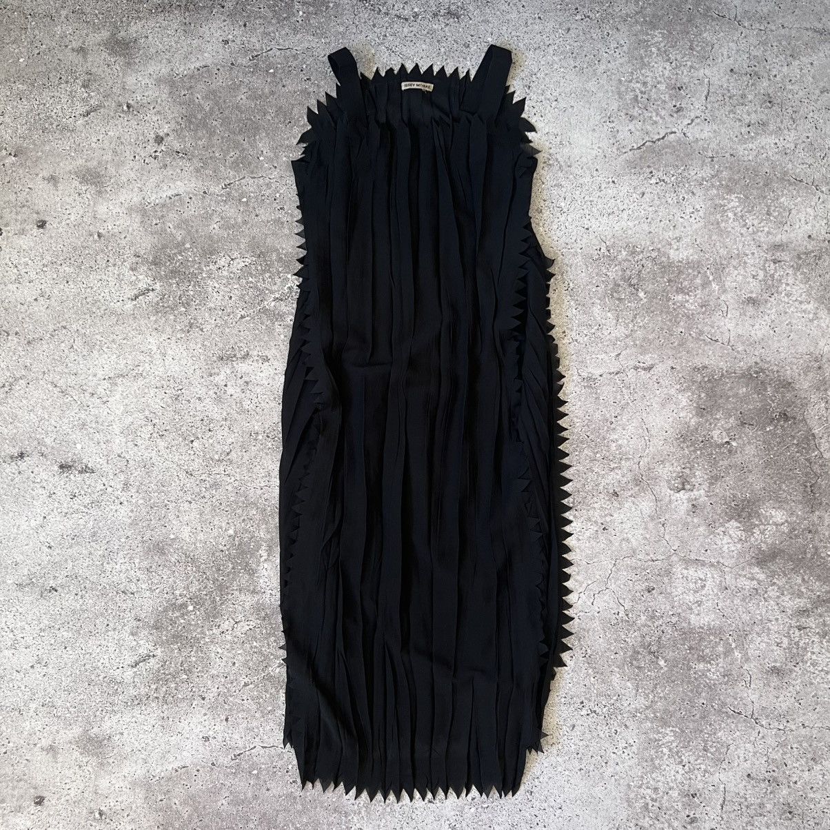 Issey Miyake RARE Issey Miyake Pleated Midi Dress Spiky Sawtooth Trim Size S / US 4 / IT 40 - 1 Thumbnail