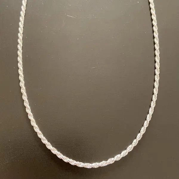 Sterling Silver Solid Silver Rope Chain Necklace 18in 2mm Size ONE SIZE - 4 Thumbnail