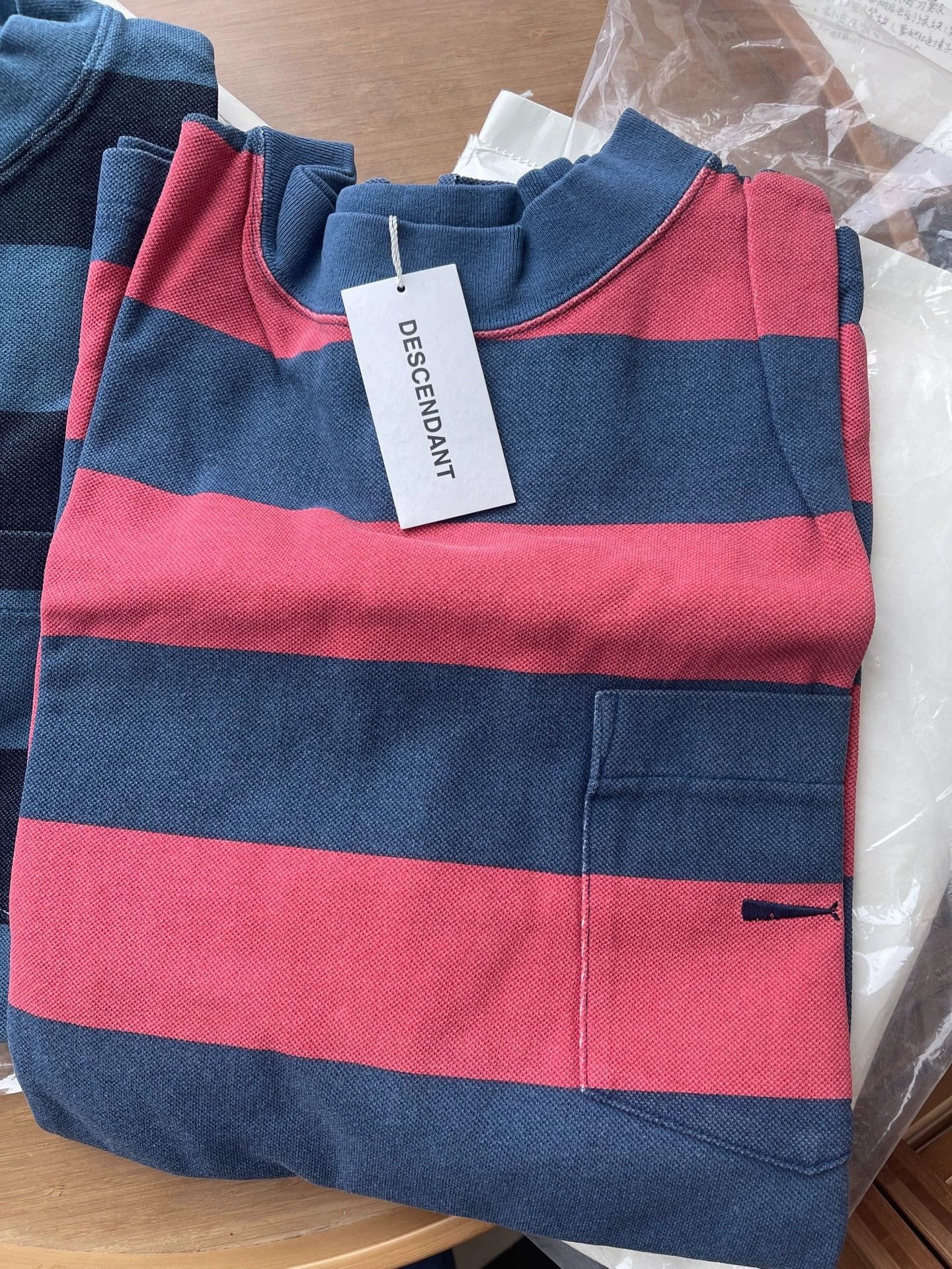 Descendant DESCENDANT 19ss Indigo Red/Blue Striped Pocket T-Shirt size 2 Size US M / EU 48-50 / 2 - 3 Thumbnail