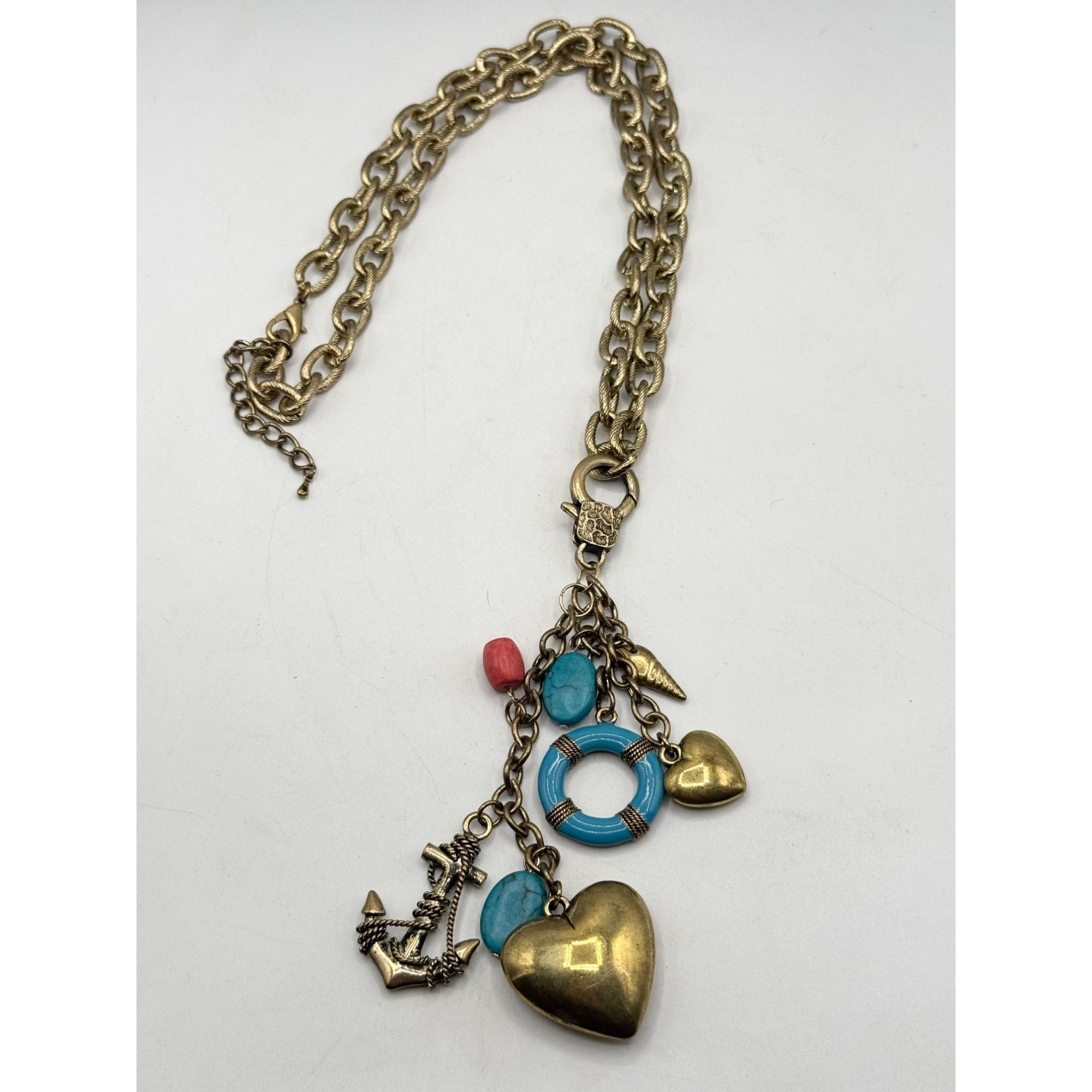 Vintage Nautical sea life heart charm pendant necklace Size ONE SIZE - 4 Thumbnail