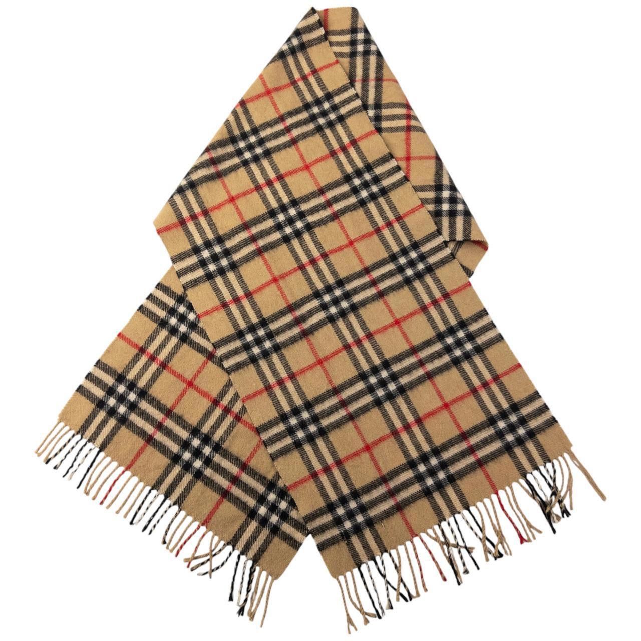 Burberry Vintage Burberry Nova Check Cashmere Tassel Scarf Size ONE SIZE - 4 Thumbnail
