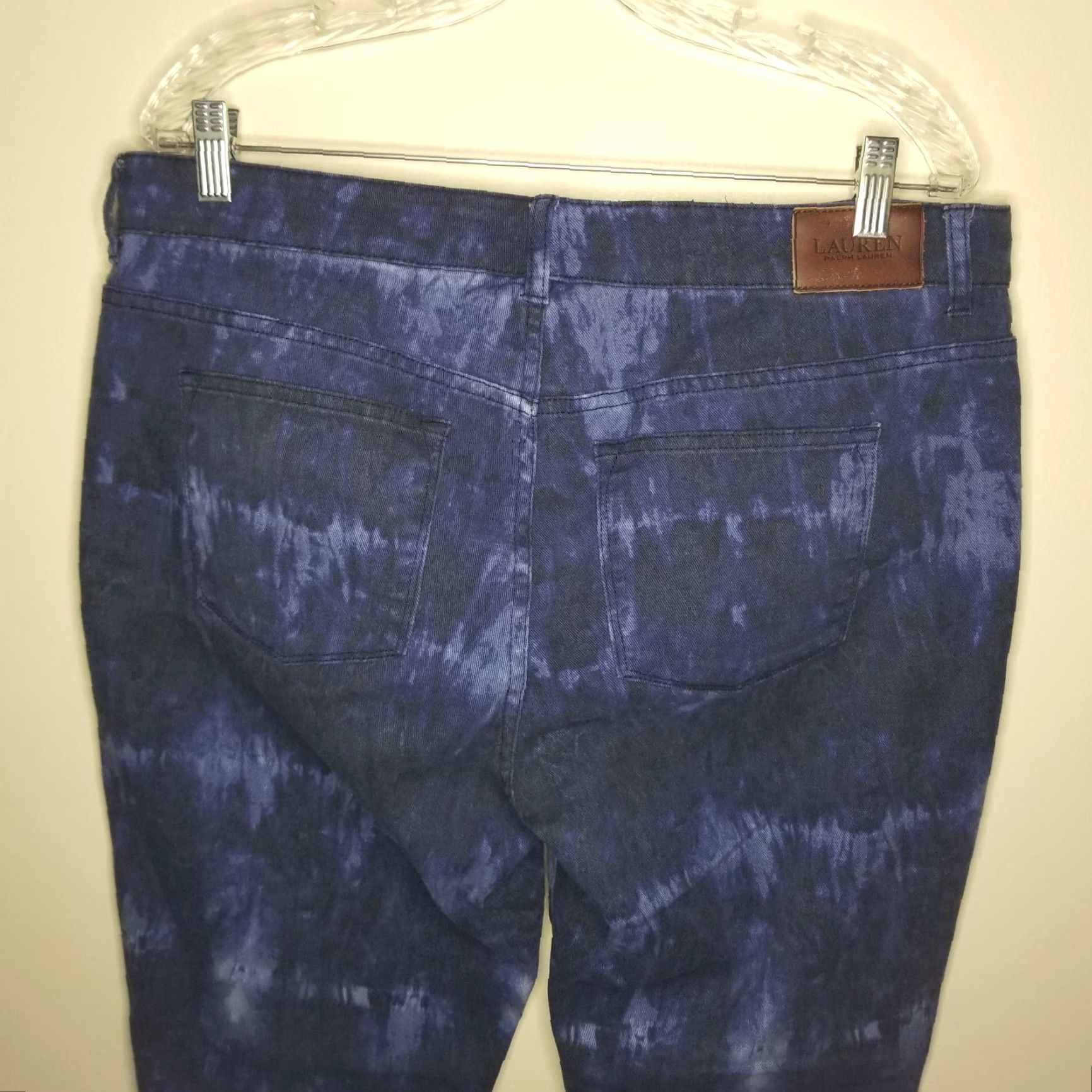 Ralph Lauren Lauren Ralph Lauren Womens Jeans Size 14 Skinny Cropped Blue Tie Dye Size 36" / US 14 / IT 50 - 5 Thumbnail