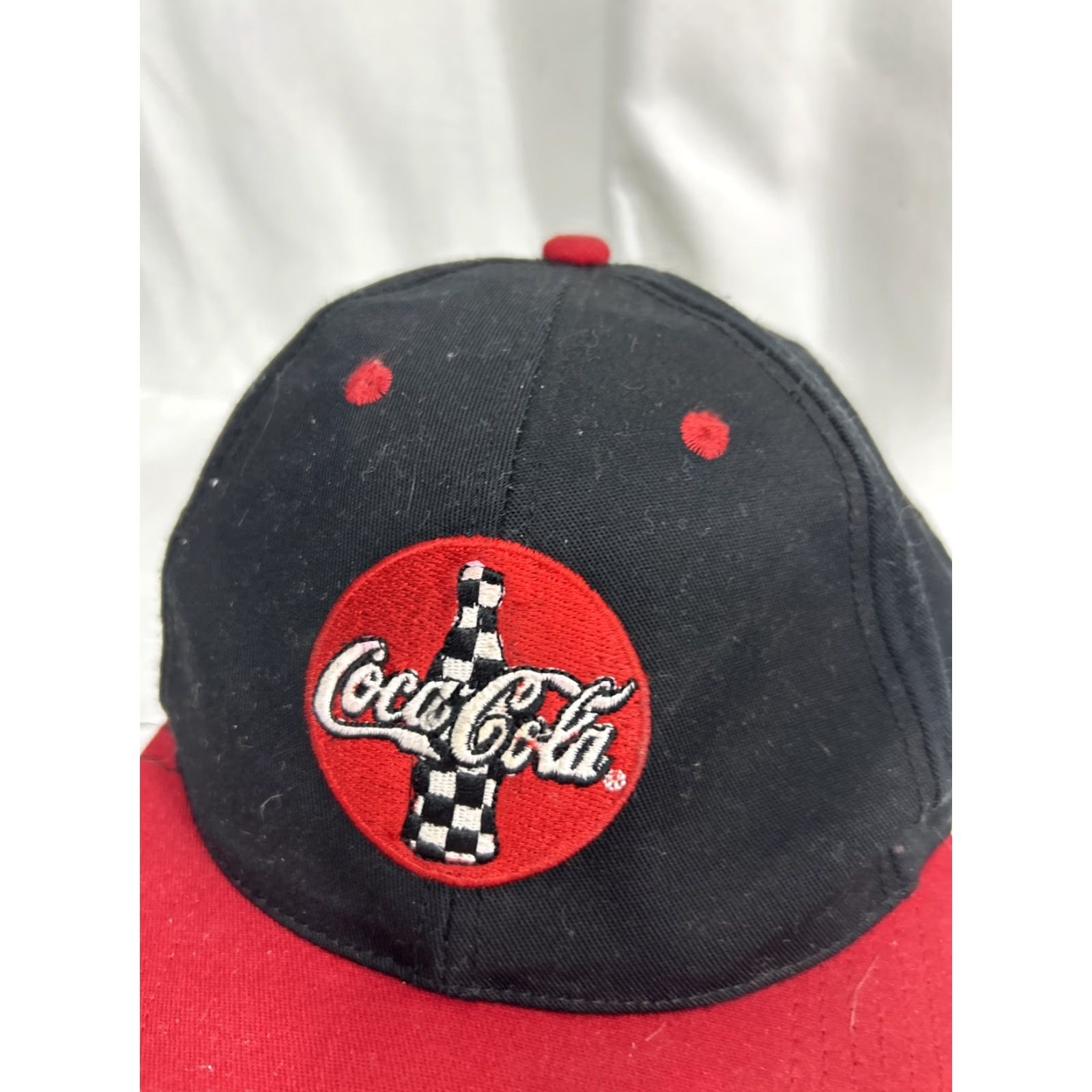 Vintage VINTAGE Coca Cola Snapback Hat Official Soft Drink Of NASCAR Racing Red Adjustable Men Hat Size ONE SIZE - 3 Thumbnail