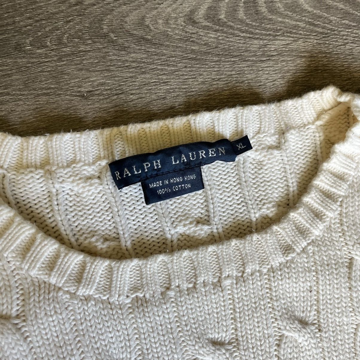 Polo Ralph Lauren Vintage 1990s Polo Ralph Lauren Logo Cable Knit Rope Sweater Size XL / US 12-14 / IT 48-50 - 4 Thumbnail