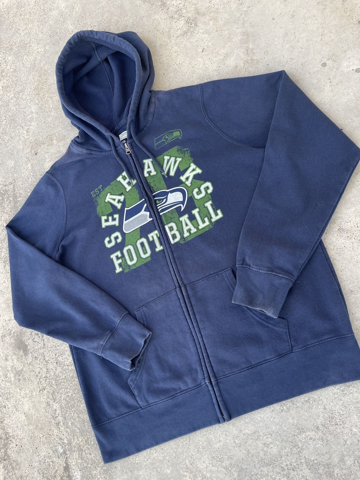NFL × Vintage Vintage Seattle Seahawks Footbal Full Zipper Hoodie Size US L / EU 52-54 / 3 - 5 Thumbnail